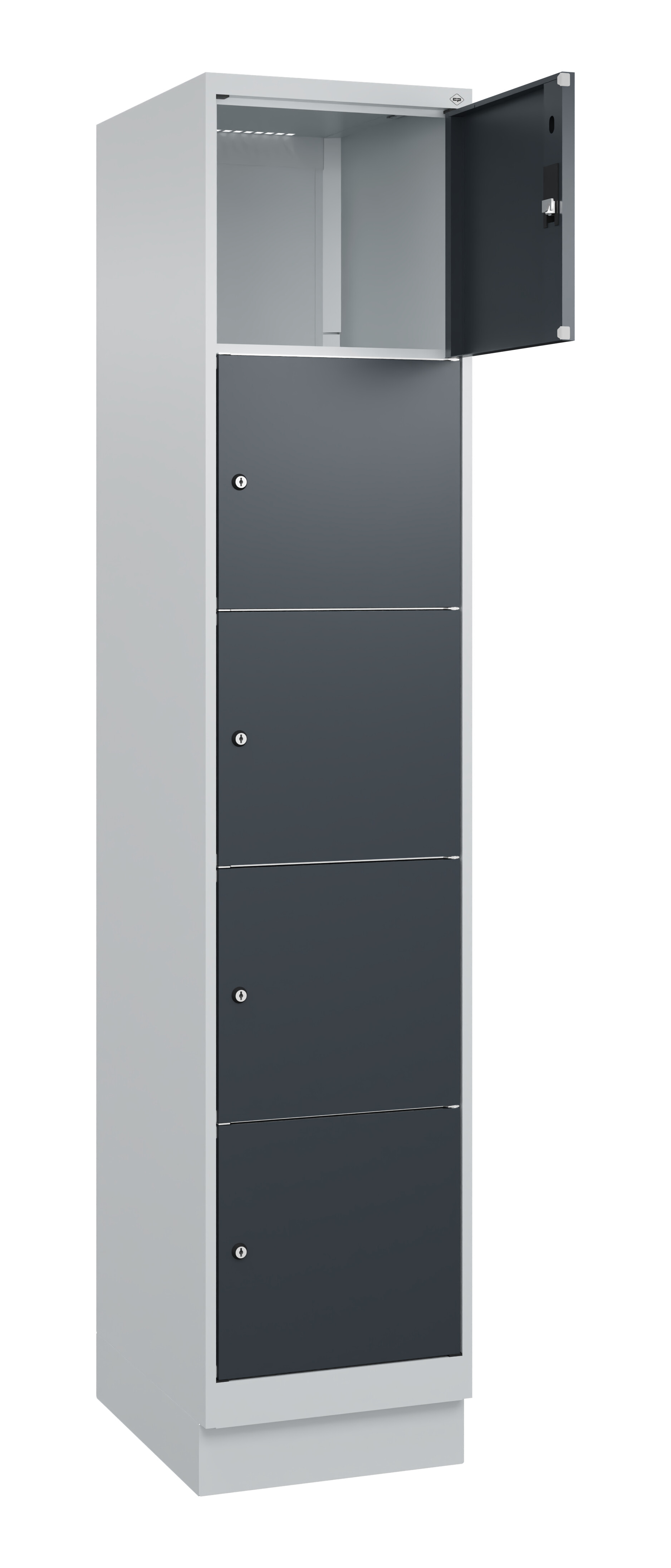 Schließfachschrank Classic Plus, Sockel, 5 Fächer, 2120x400x500mm Schließfachschrank Classic Plus, Sockel, 5 Fächer, 2120x400x500mm