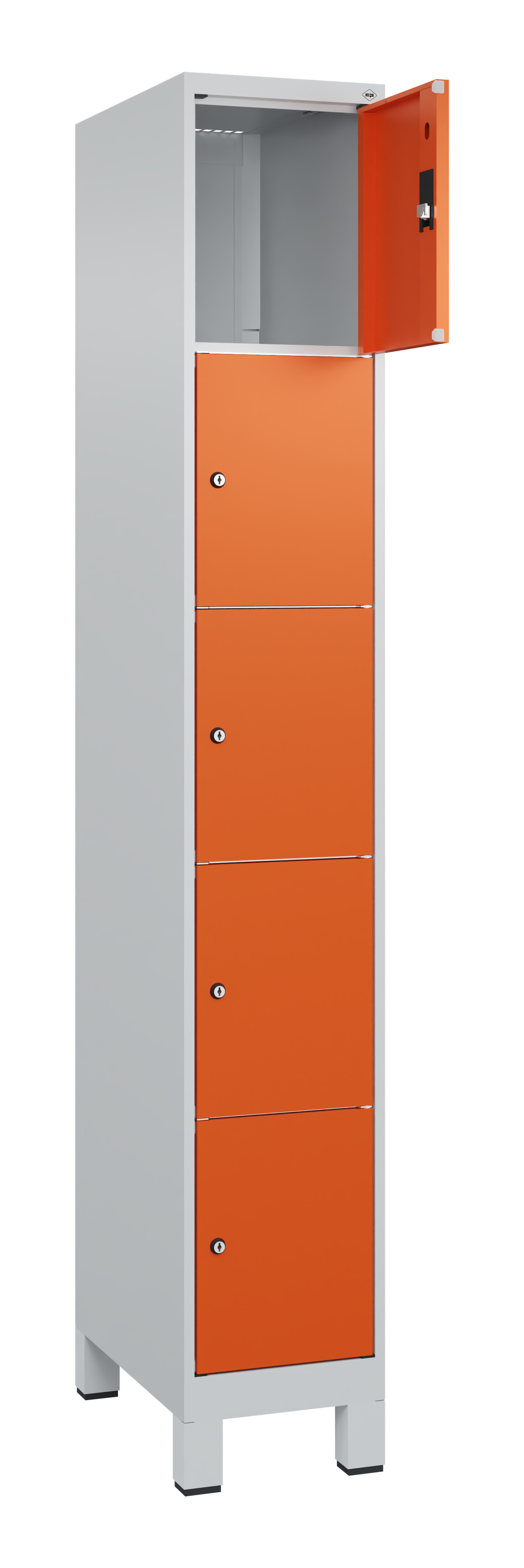 Schließfachschrank Classic Plus, Füße, 5 Fächer, 1950x300x500mm Schließfachschrank Classic Plus, Füße, 5 Fächer, 1950x300x500mm