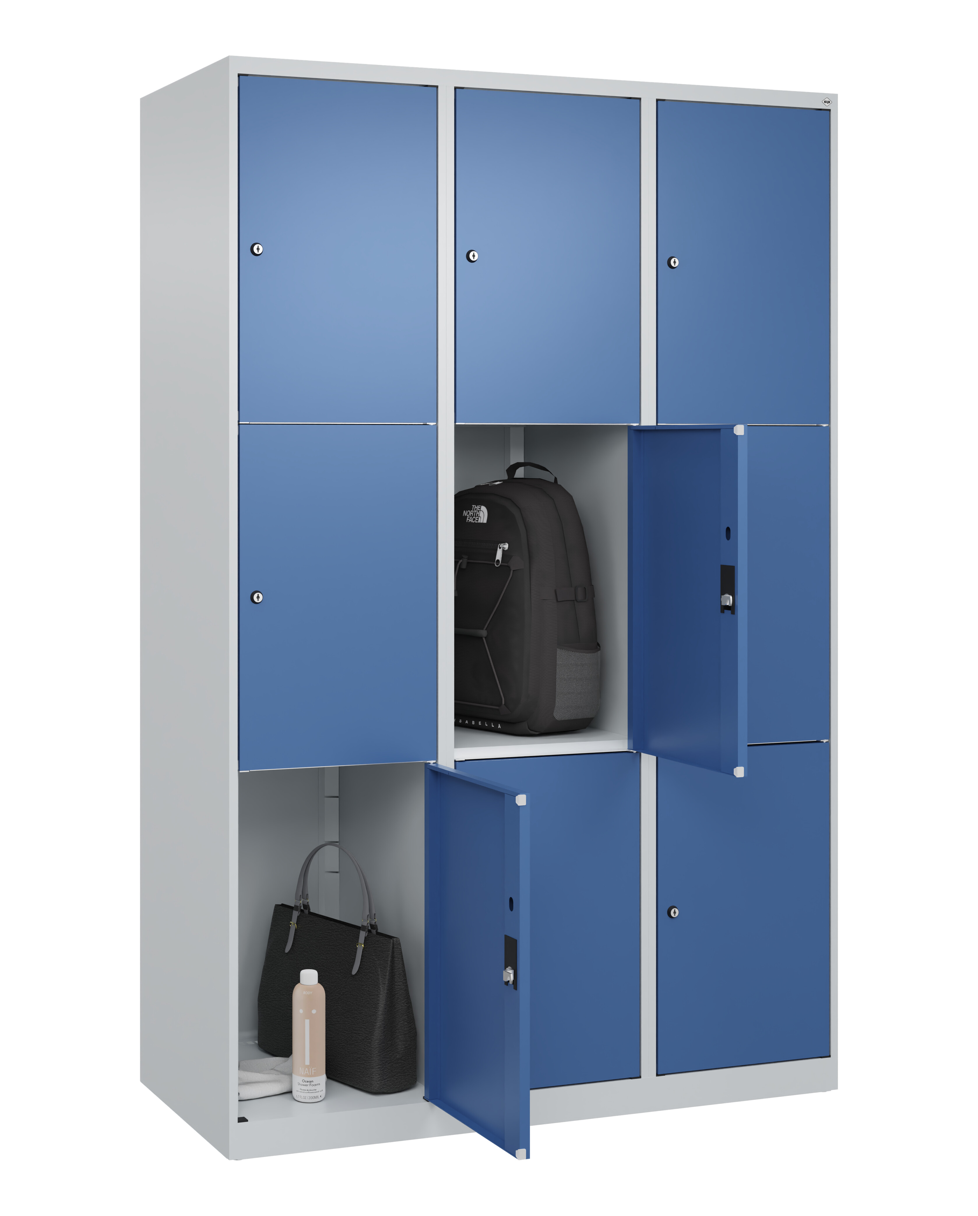 Schließfachschrank Classic Plus, 9 Fächer, 1850x1200x500mm Schließfachschrank Classic Plus, 9 Fächer, 1850x1200x500mm