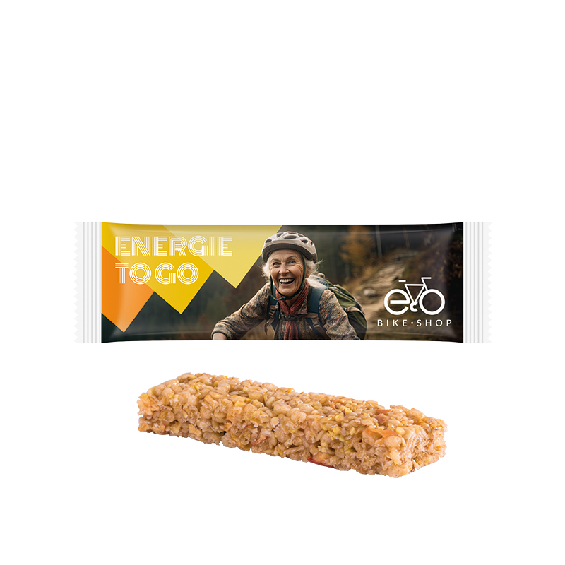 Müsliriegel Multikorn Apfel Folie weiß Müsliriegel Multikorn Apfel Folie weiß