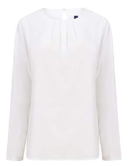 Henbury Ladies´ Pleat Front Long Sleeved Blouse Henbury Ladies´ Pleat Front Long Sleeved Blouse