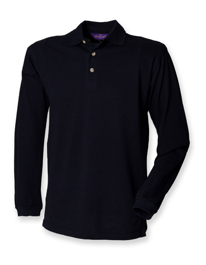 Henbury Long Sleeved Cotton Piqué Polo Shirt Henbury Long Sleeved Cotton Piqué Polo Shirt