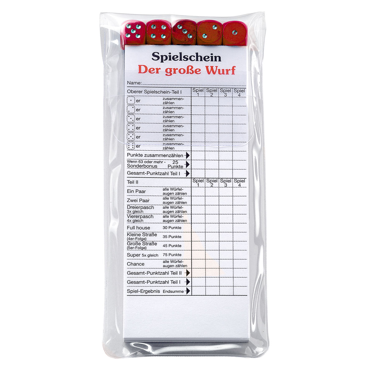 Würfelspiel Der große Wurf im Etui Würfelspiel Der große Wurf im Etui