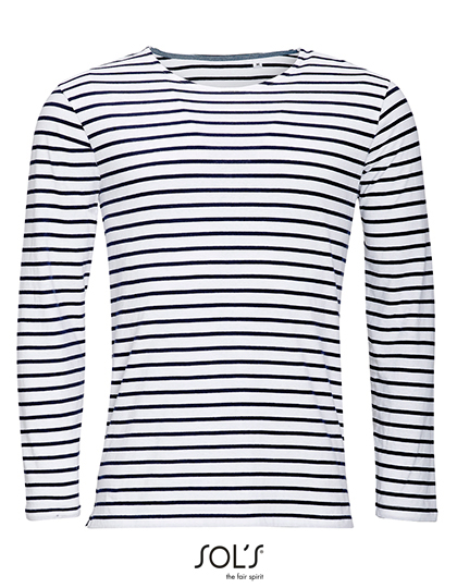 SOL´S Men´s Long Sleeve Striped T-Shirt Marine SOL´S Men´s Long Sleeve Striped T-Shirt Marine