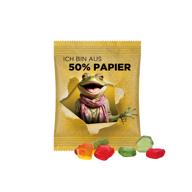 Minitüte 10 g Papierfolie weiß Trolli Fruchtgummi Haus Minitüte 10 g Papierfolie weiß Trolli Fruchtgummi Haus