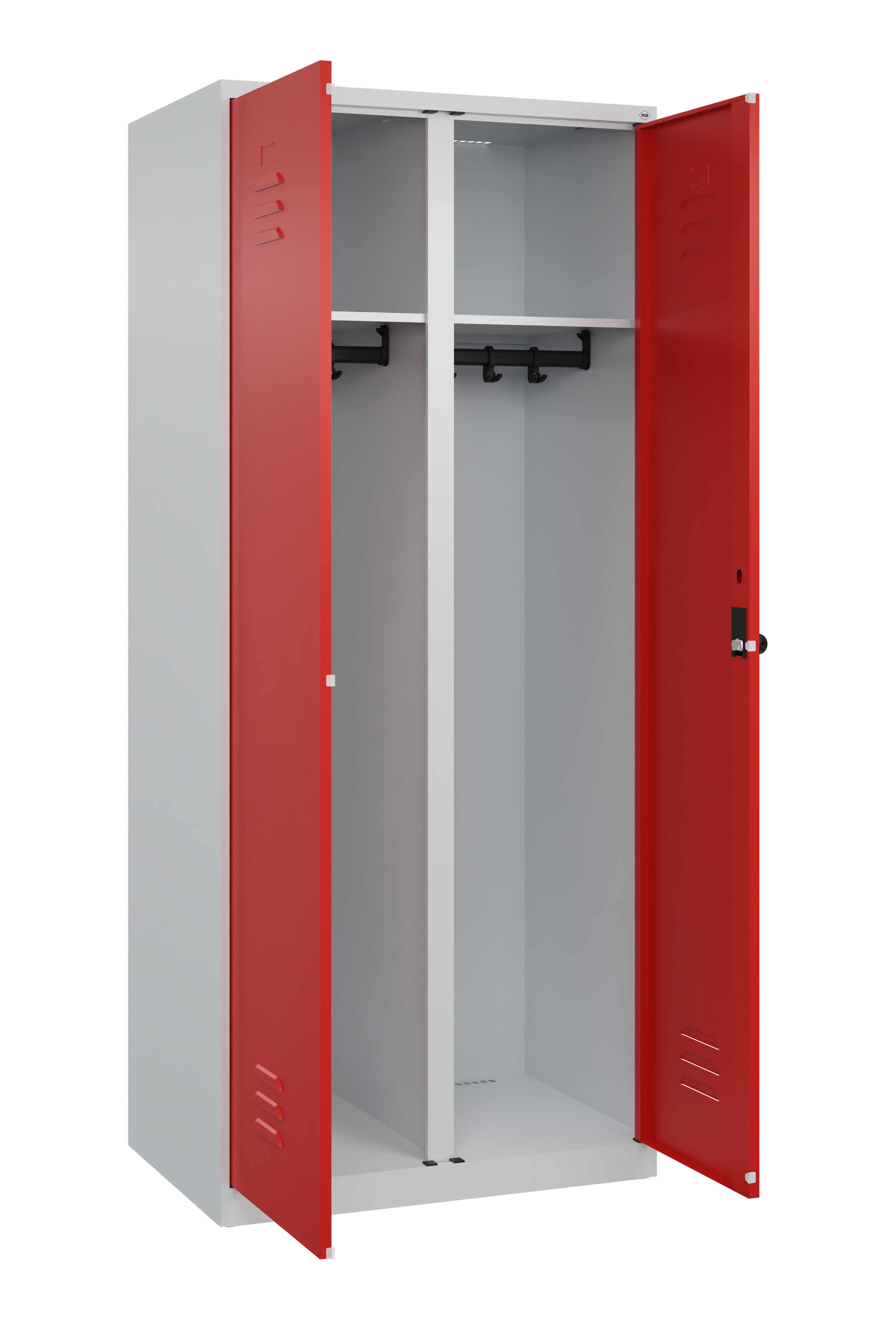 Schwarz-Weiß-Spind Classic Plus, 2 Abteile, 1850x800x500mm Schwarz-Weiß-Spind Classic Plus, 2 Abteile, 1850x800x500mm