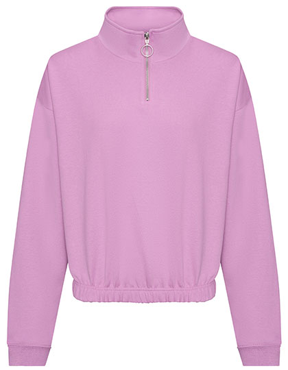 Just Hoods Women´s Cropped 1'4 Zip Sweat Just Hoods Women´s Cropped 1'4 Zip Sweat