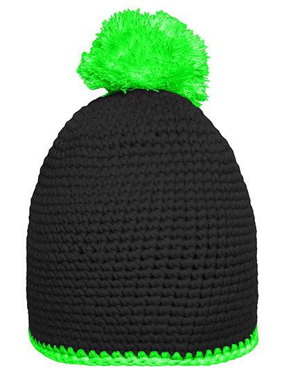 Myrtle beach Pompon Hat With Contrast Stripe Myrtle beach Pompon Hat With Contrast Stripe
