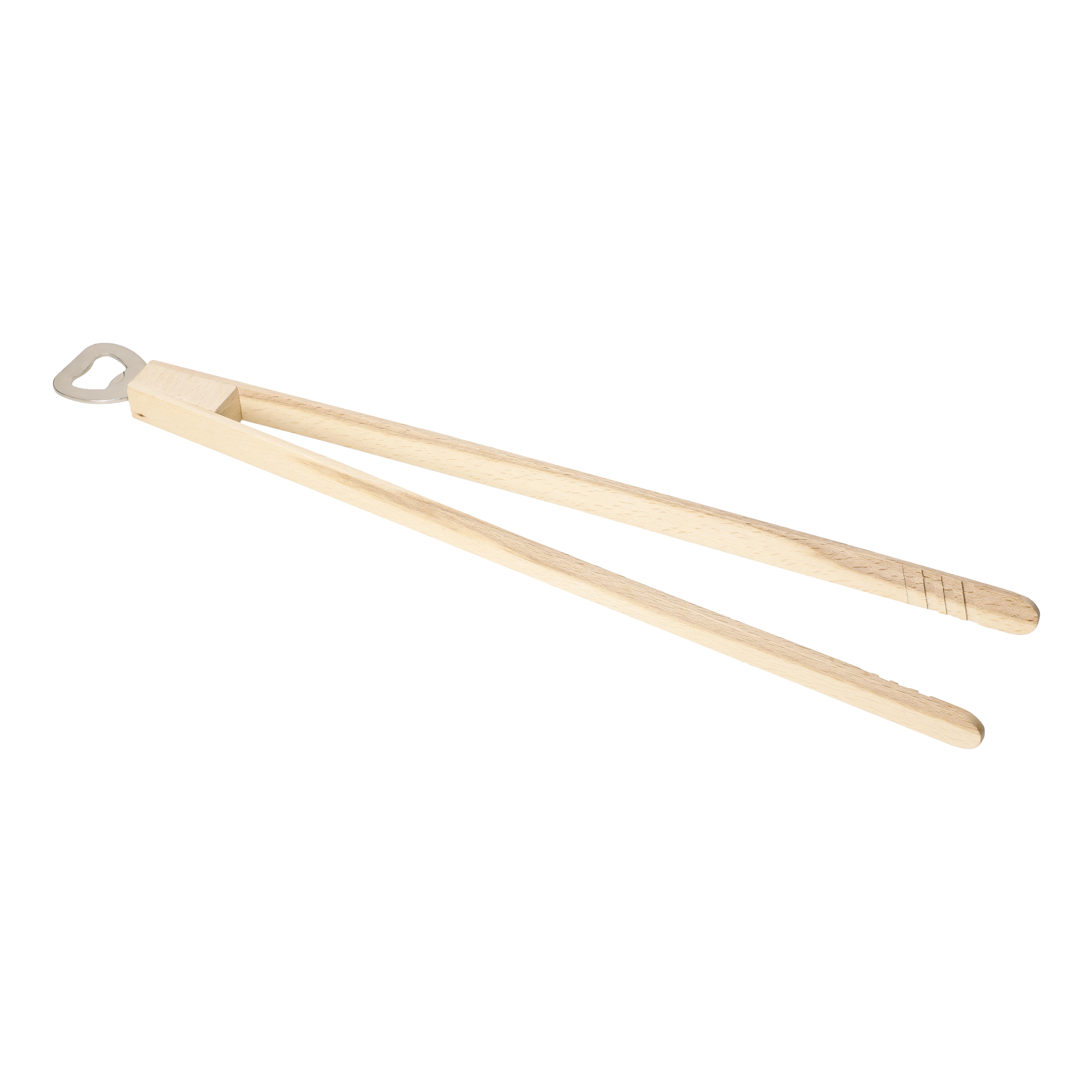 Holz-Grillzange Opener mit Kapselheber, 43 cm Holz-Grillzange Opener mit Kapselheber, 43 cm