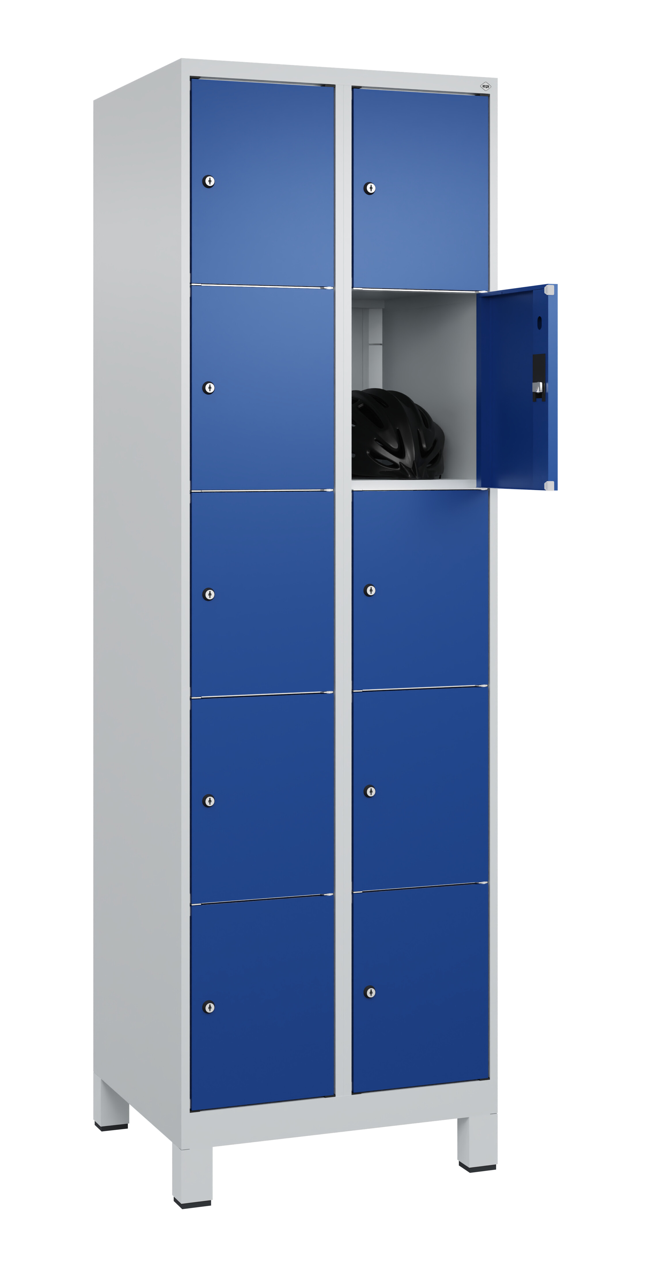 Schließfachschrank Classic Plus, Füße, 10 Fächer, 1950x600x500mm Schließfachschrank Classic Plus, Füße, 10 Fächer, 1950x600x500mm