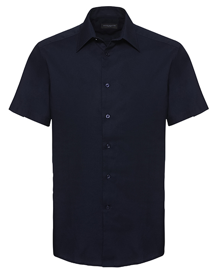 Russell Collection Men´s Short Sleeve Tailored Oxford Shirt