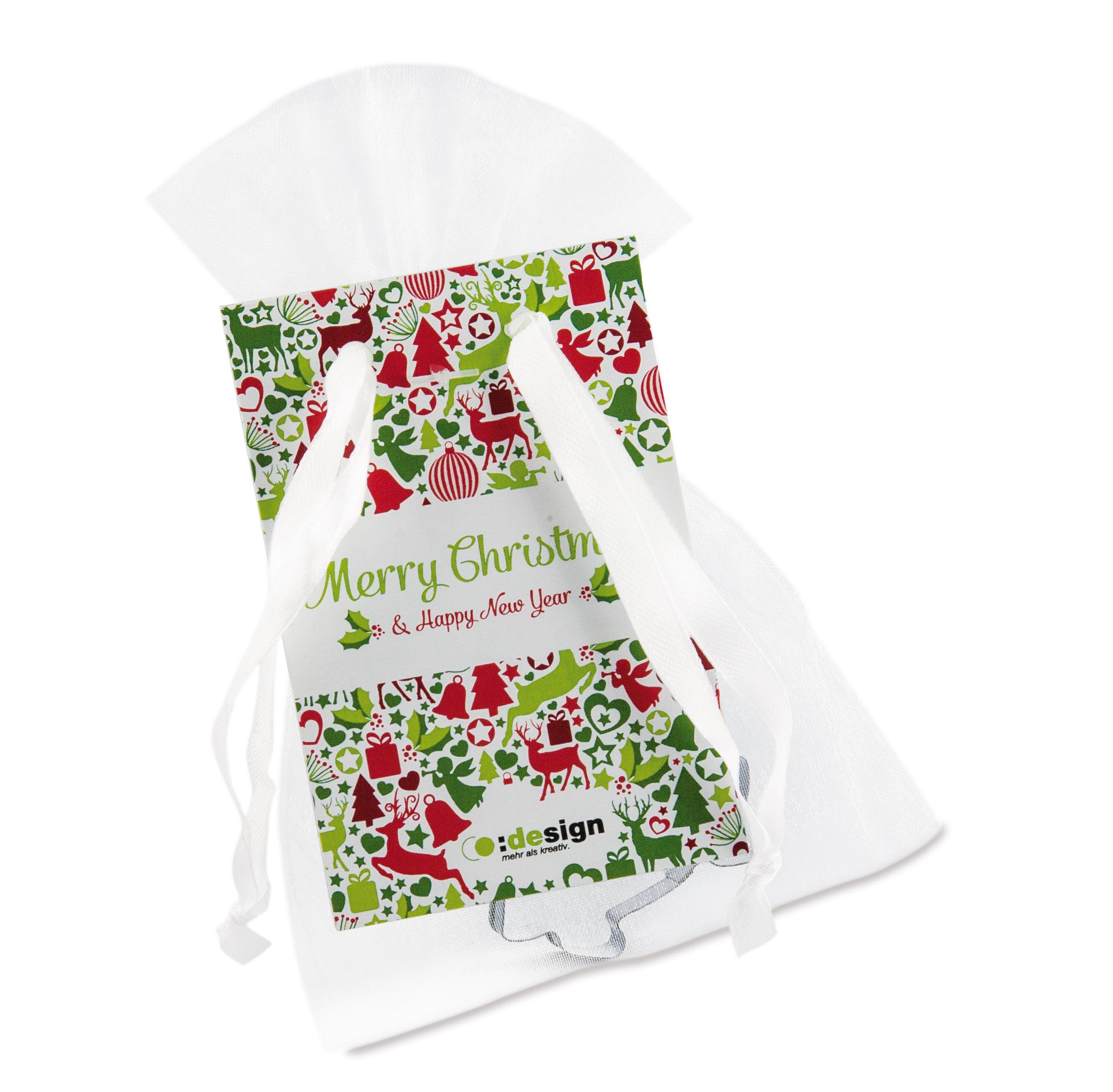 Tassenbackförmchen im Organzabeutel Tassenbackförmchen im Organzabeutel