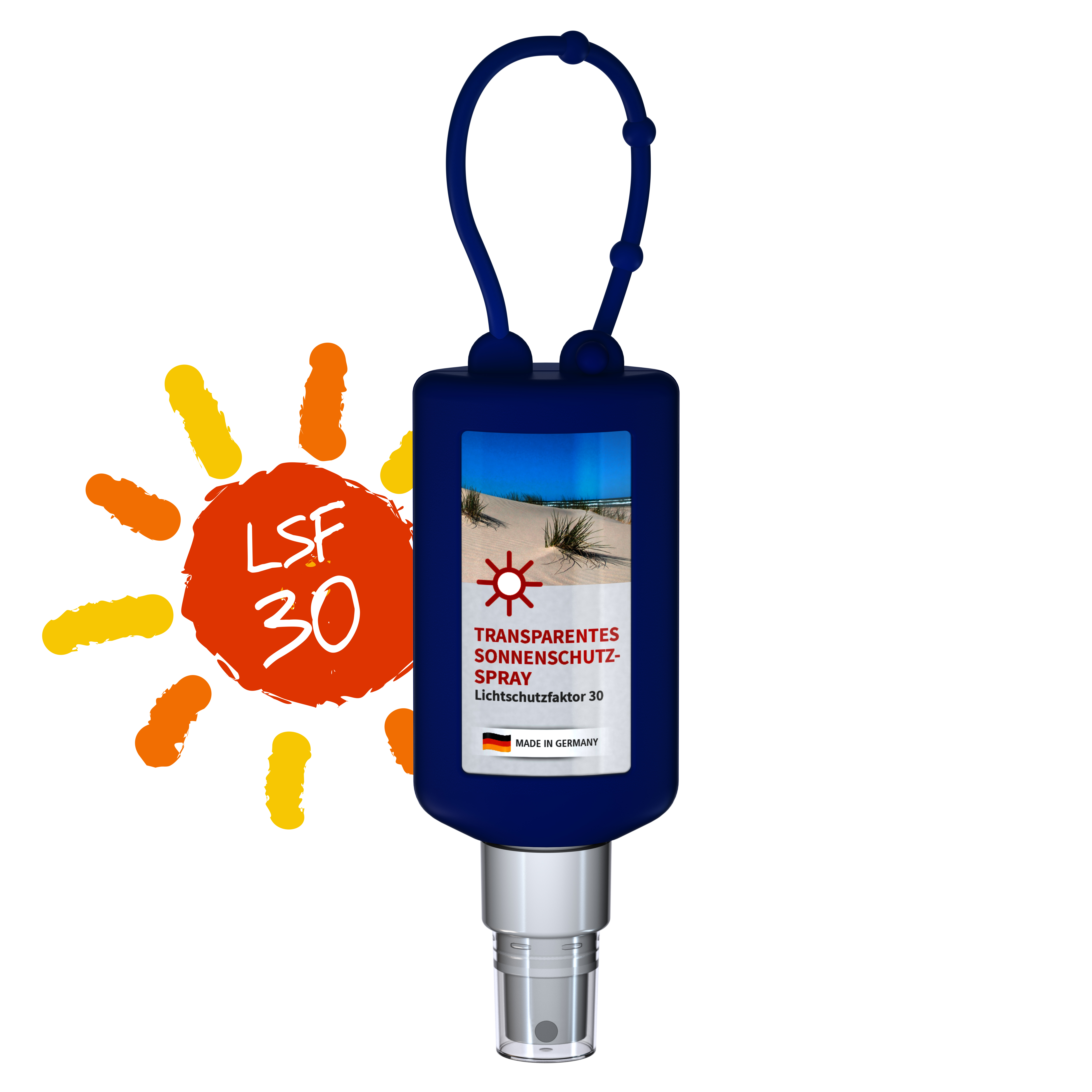 50 ml Bumper blau - Sonnenschutzspray transp. LSF 30 - Body Label