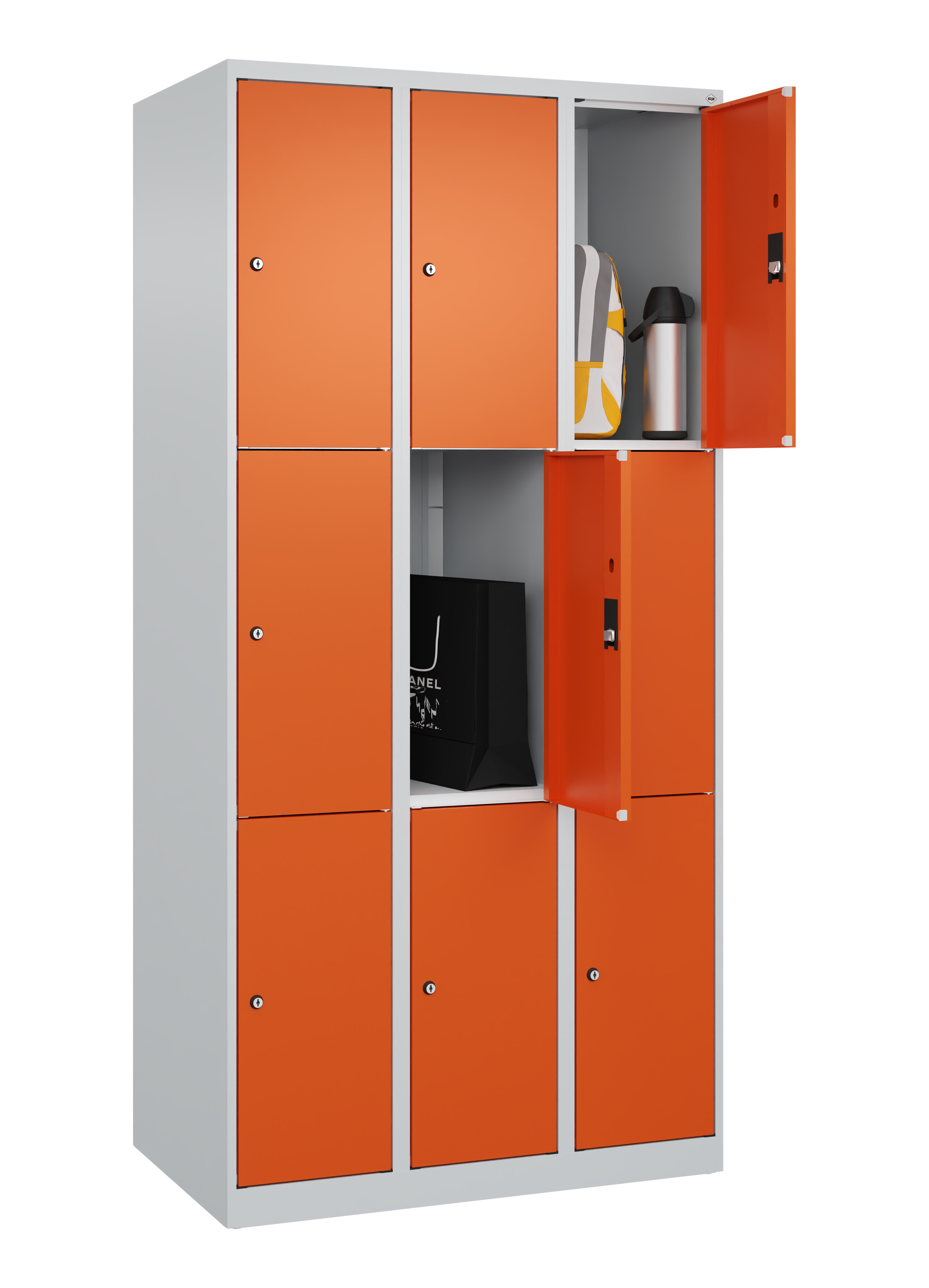 Schließfachschrank Classic Plus, 9 Fächer, 1850x900x500mm Schließfachschrank Classic Plus, 9 Fächer, 1850x900x500mm