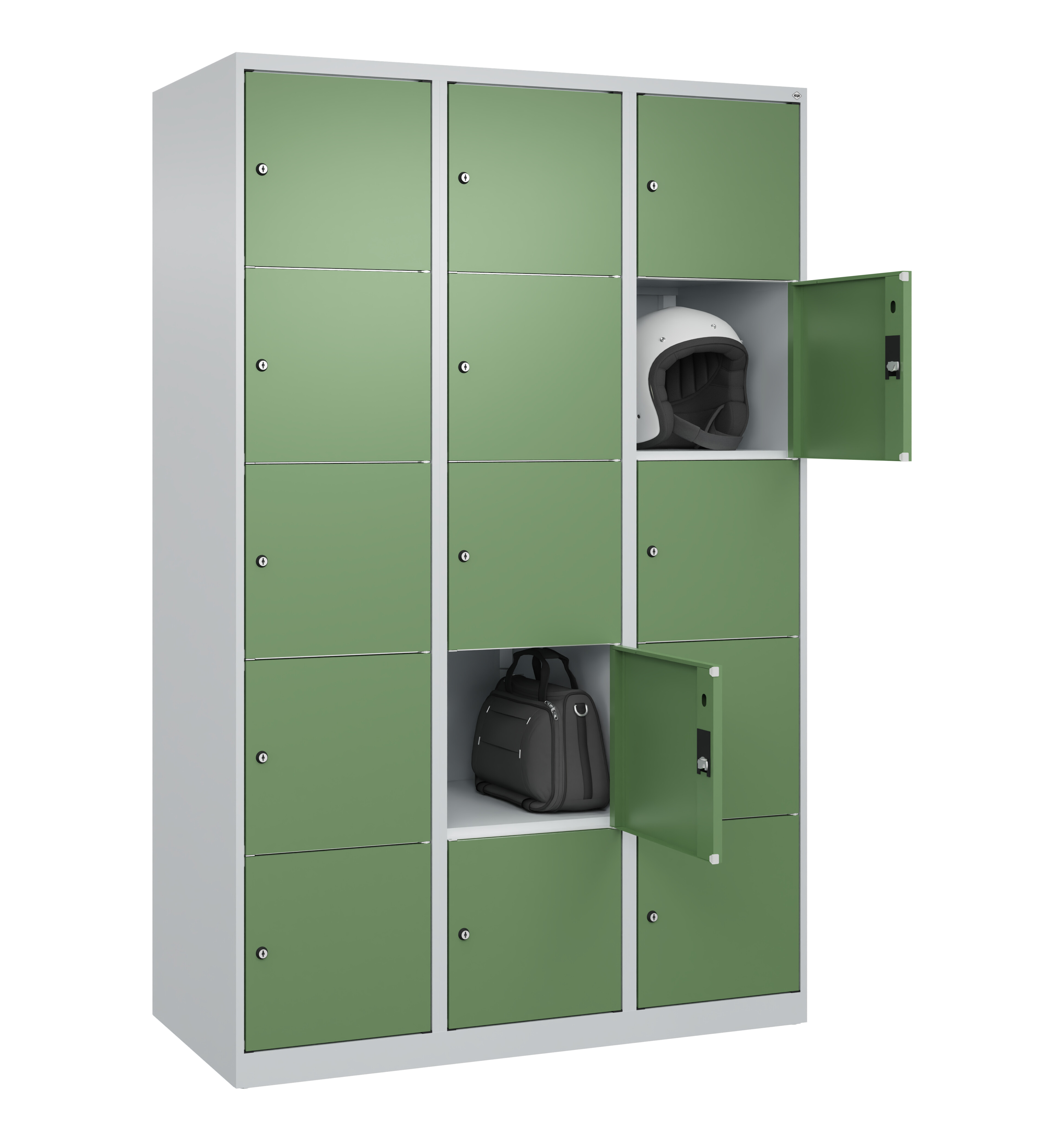 Schließfachschrank Classic Plus, 15 Fächer, 1850x1200x500mm Schließfachschrank Classic Plus, 15 Fächer, 1850x1200x500mm