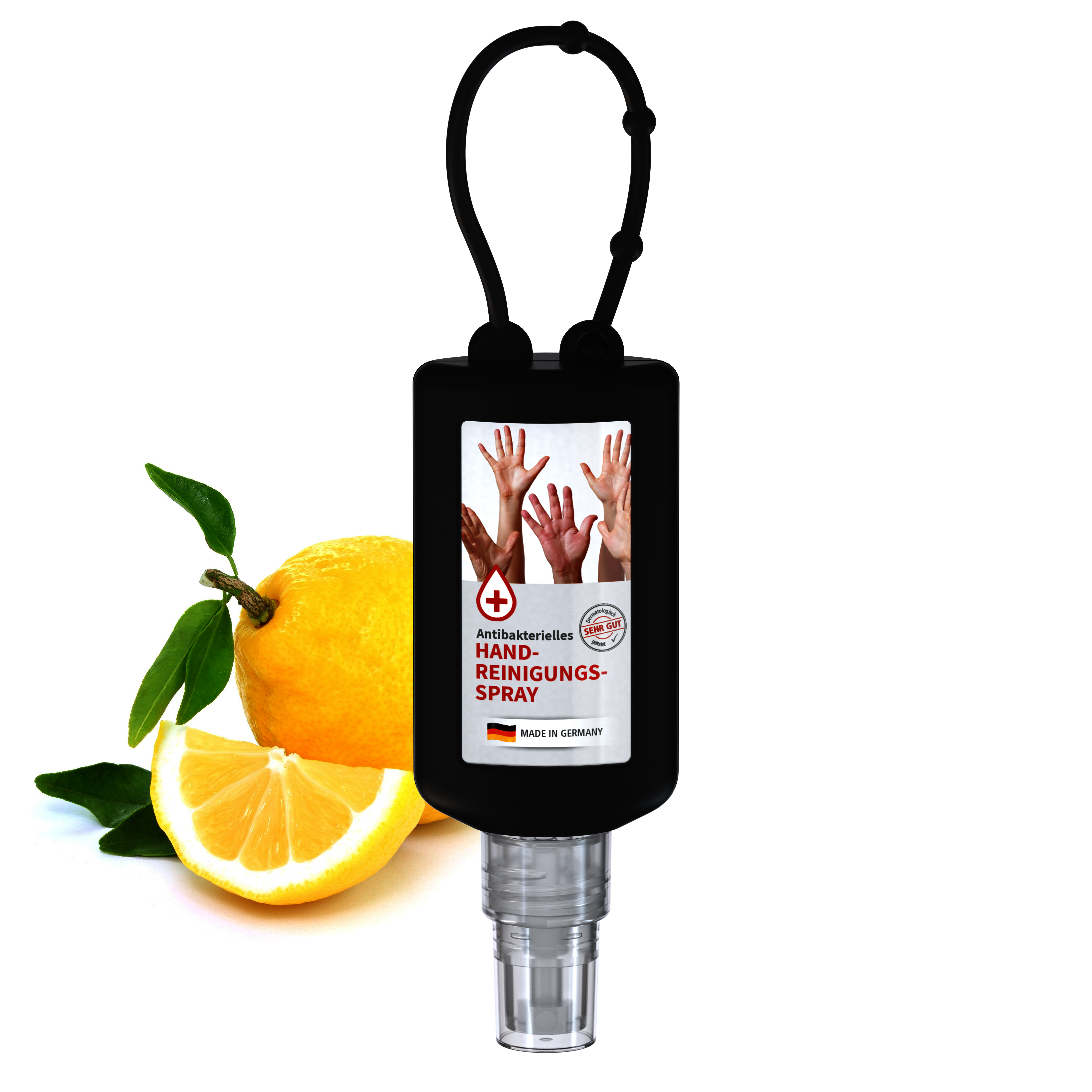 50 ml Bumper schwarz - Handreinigungsspray antibakteriell - Body Label 50 ml Bumper schwarz - Handreinigungsspray antibakteriell - Body Label