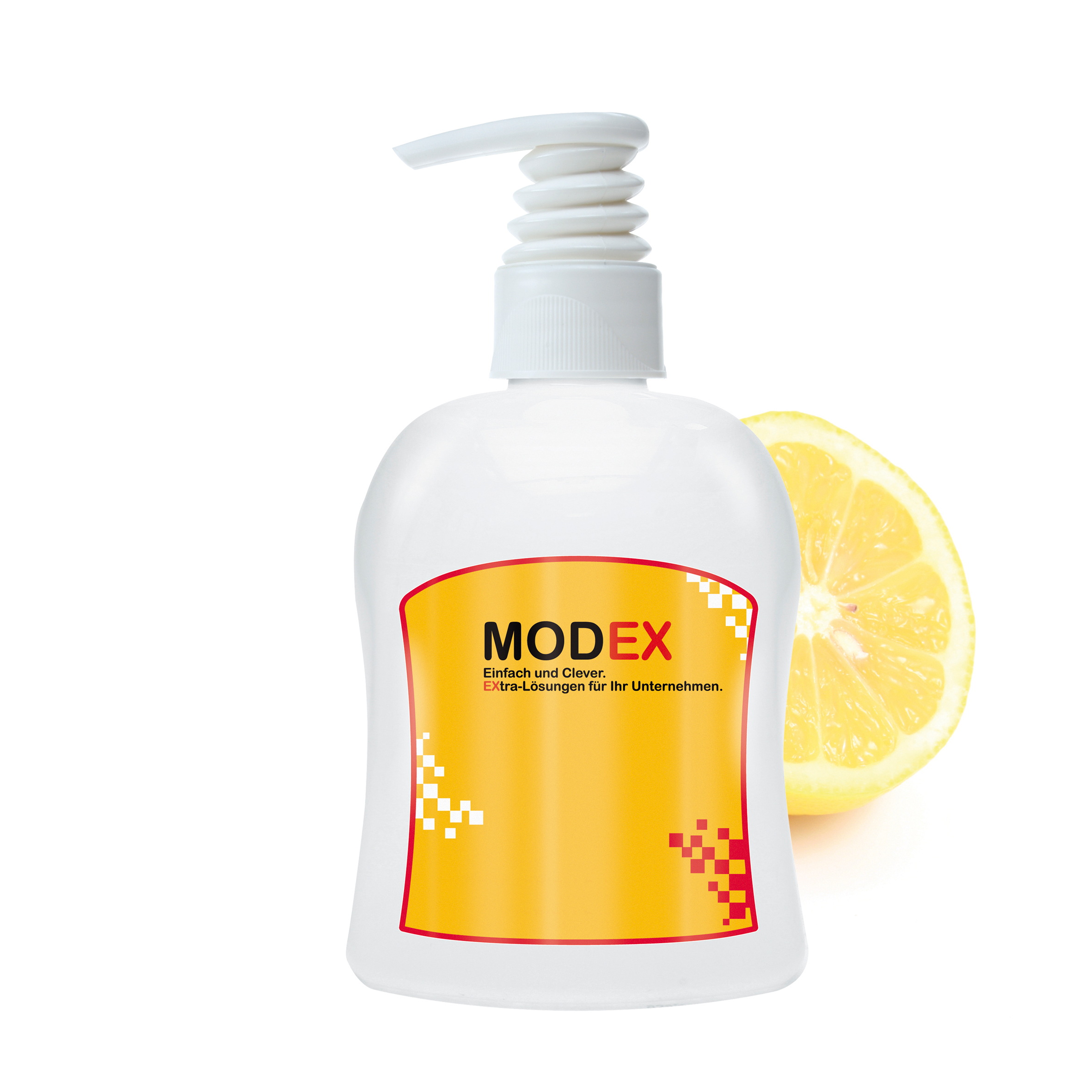 300 ml PET Spender weiß - Handreinigungsgel antibakteriell - Body Label (VS & RS) 300 ml PET Spender weiß - Handreinigungsgel antibakteriell - Body Label (VS & RS)