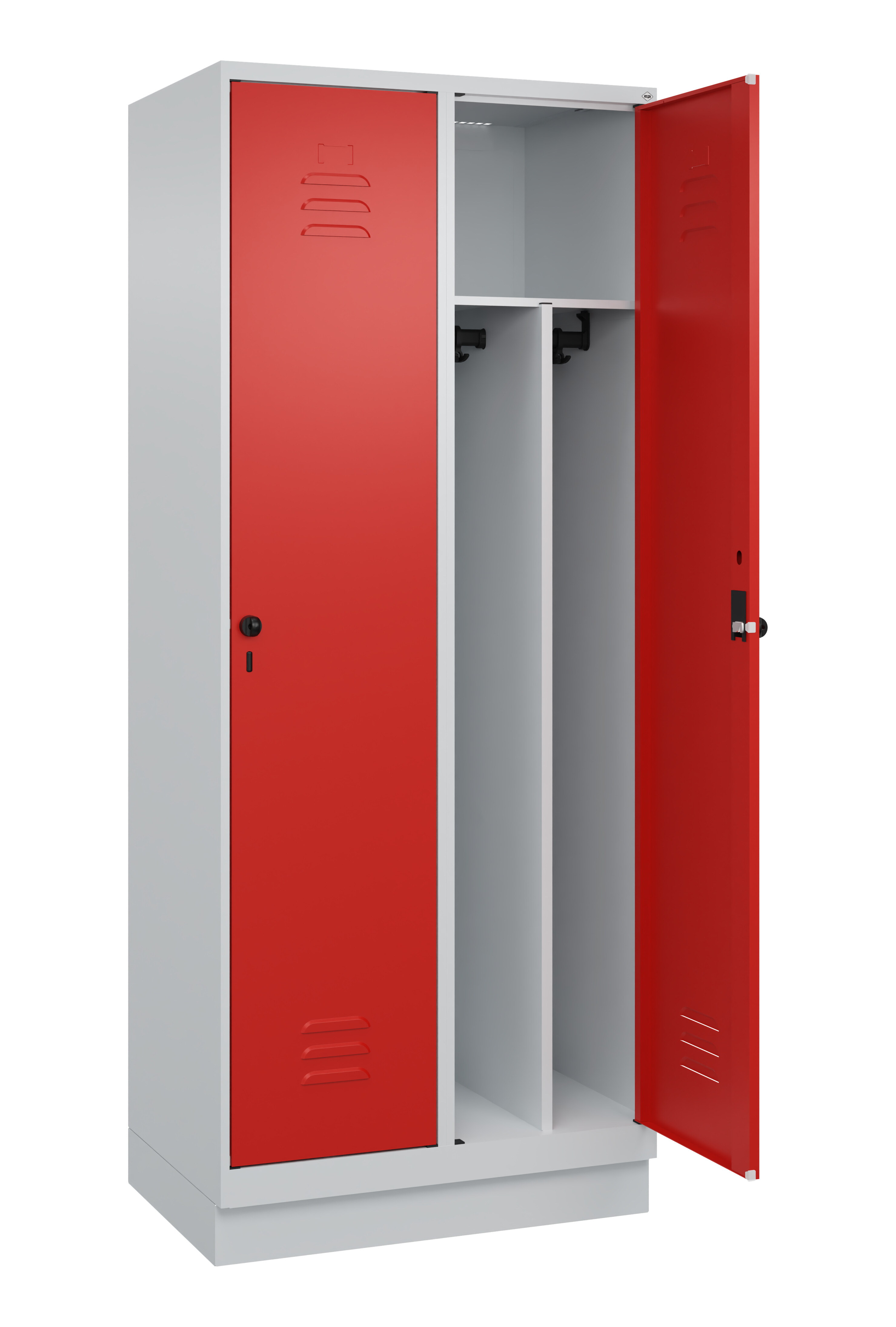 Spind Classic Plus, Sockel, 2 Abteile, 1950x800x500mm