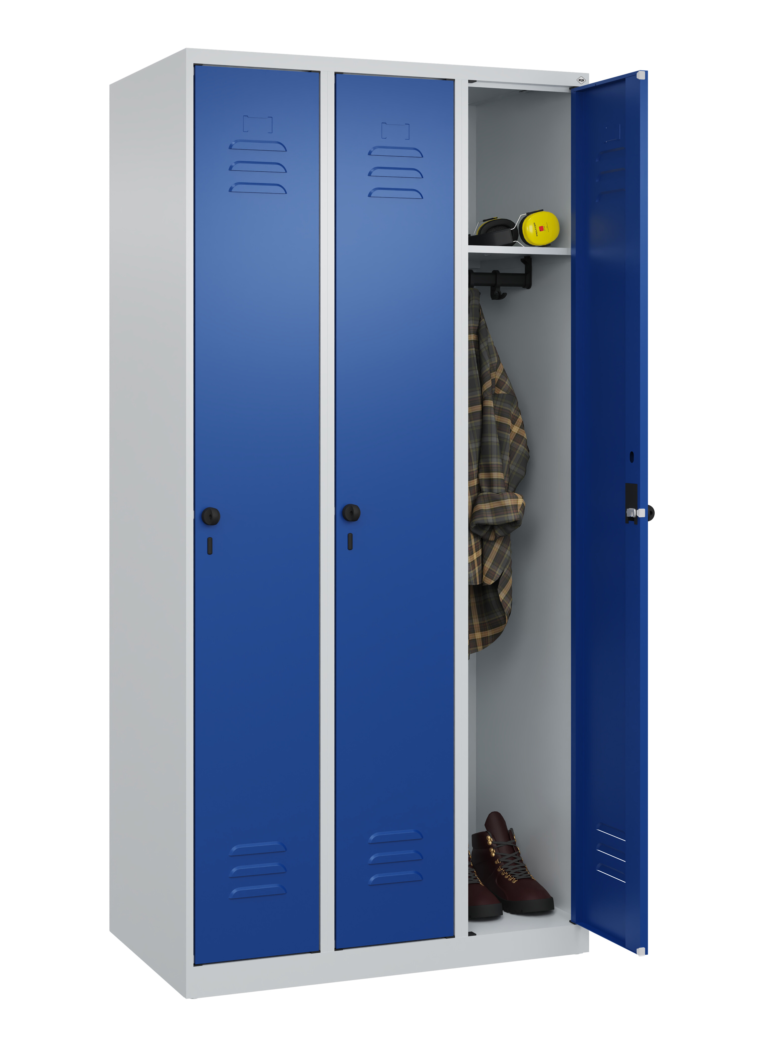 Spind Classic Plus, 3 Abteile, 1850x900x500mm Spind Classic Plus, 3 Abteile, 1850x900x500mm