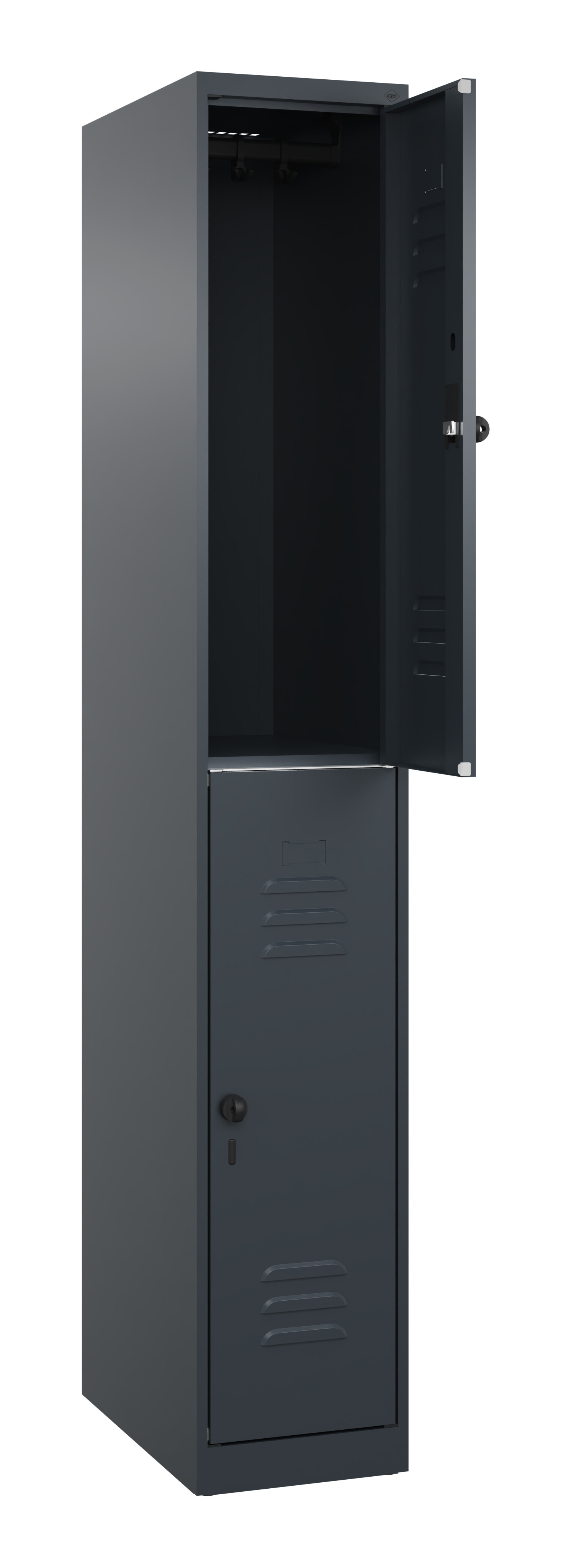 Doppelstock-Spind Classic Plus, 2 Fächer, 1850x300x500mm
