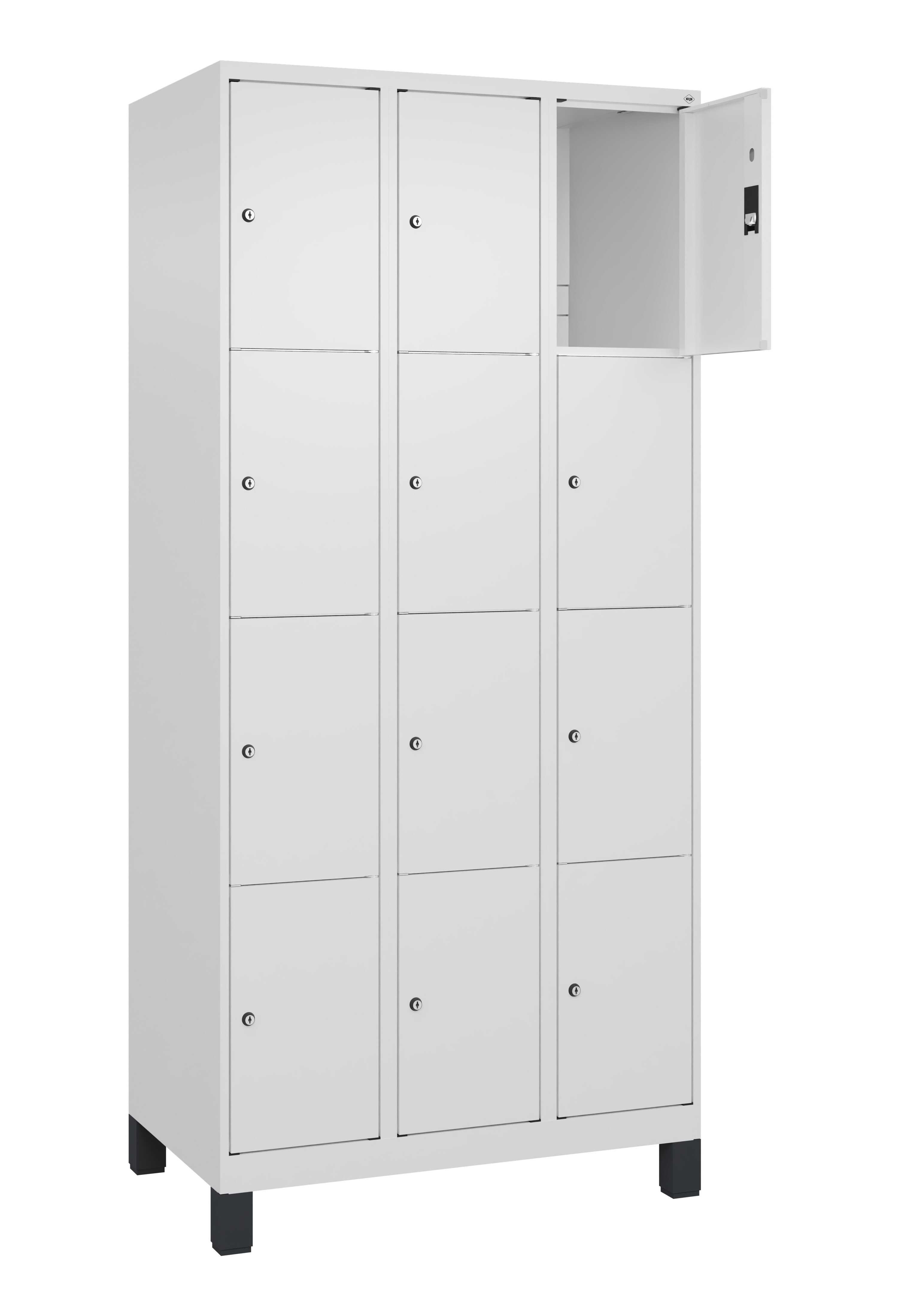 Schließfachschrank Classic Plus, Füße, 12 Fächer, 1950x900x500mm Schließfachschrank Classic Plus, Füße, 12 Fächer, 1950x900x500mm