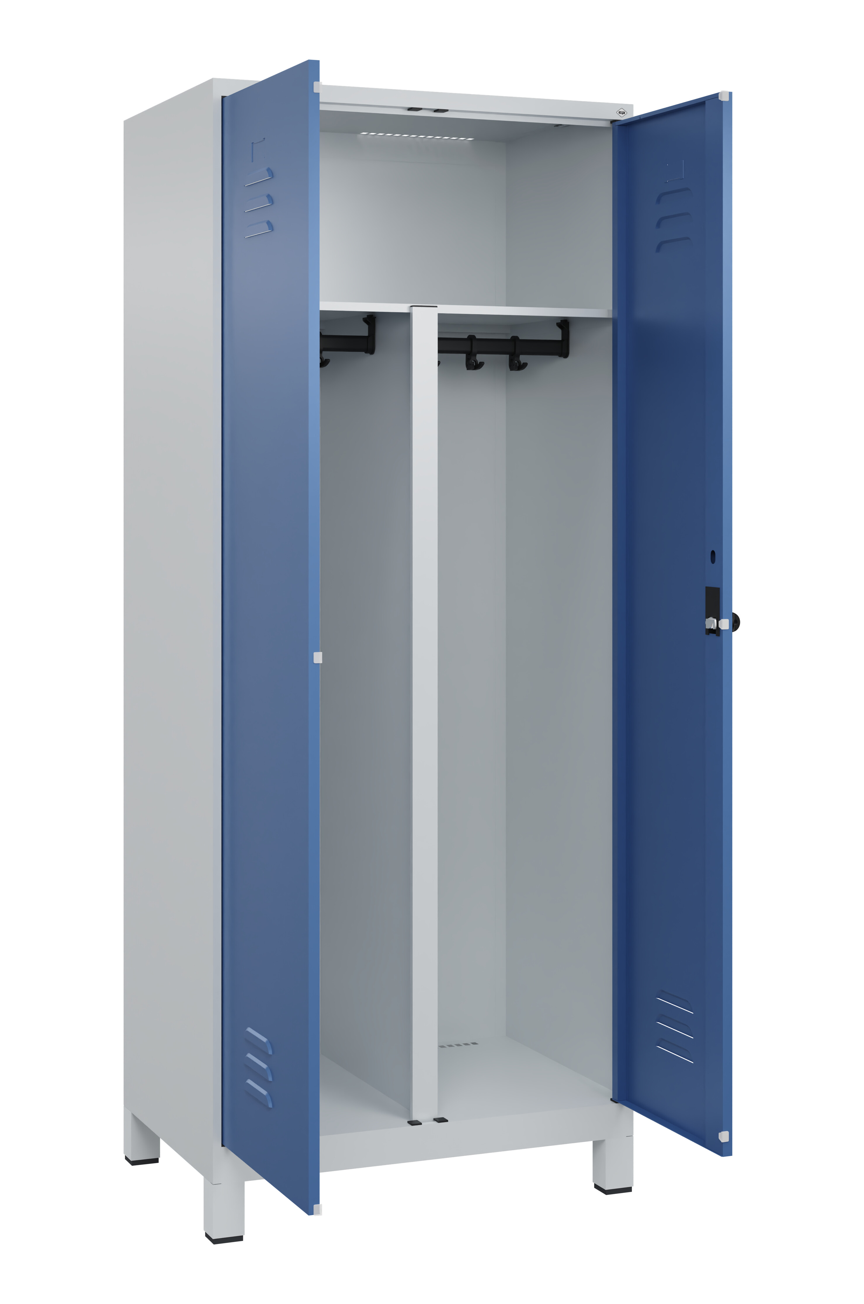 PSA Doppel-Spind Classic Plus, Füße, 2 Abteile, 1950x800x500mm PSA Doppel-Spind Classic Plus, Füße, 2 Abteile, 1950x800x500mm