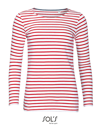 SOL´S Women´s Long Sleeve Striped T-Shirt Marine SOL´S Women´s Long Sleeve Striped T-Shirt Marine