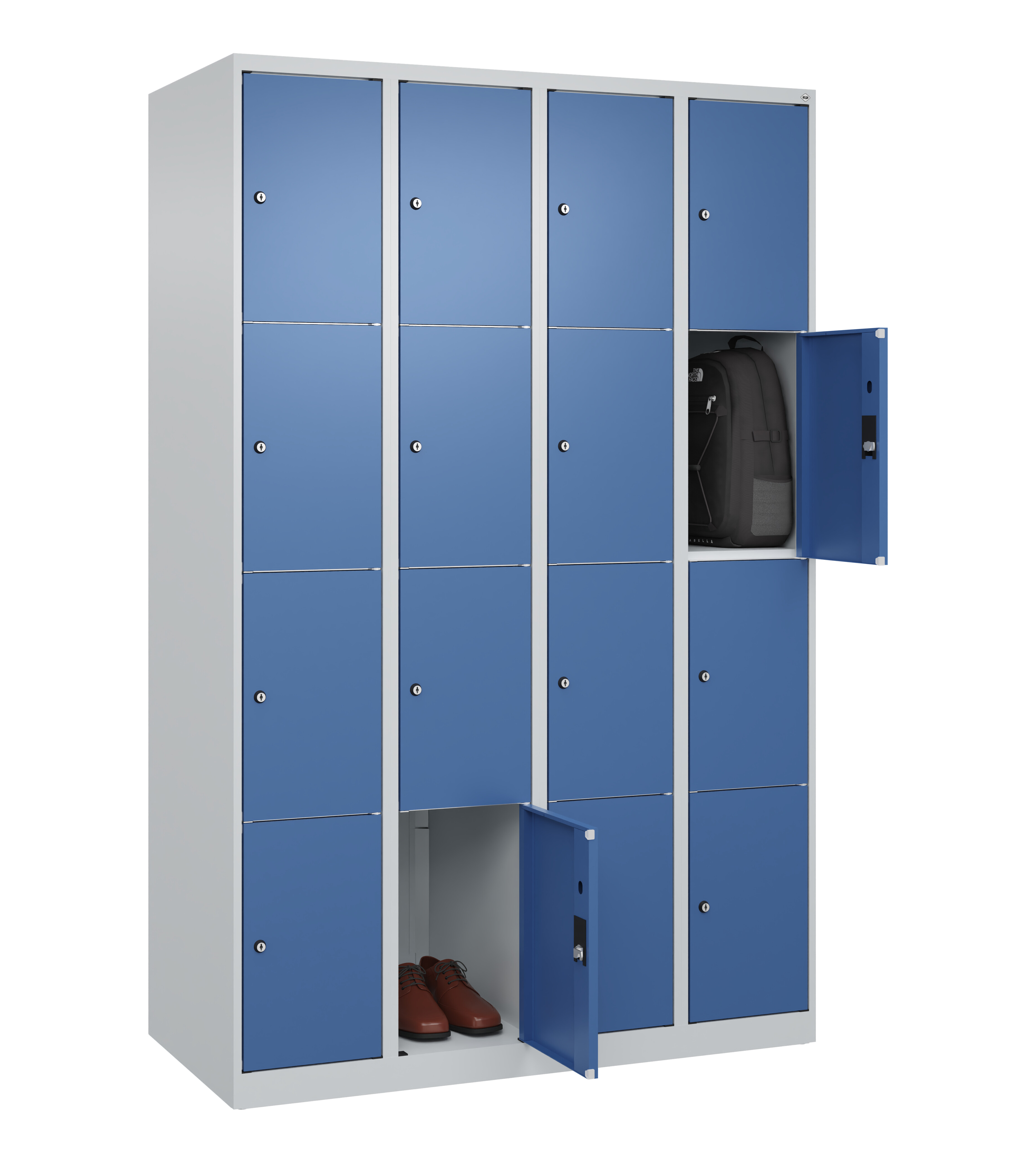 Schließfachschrank Classic Plus, 16 Fächer, 1850x1200x500mm