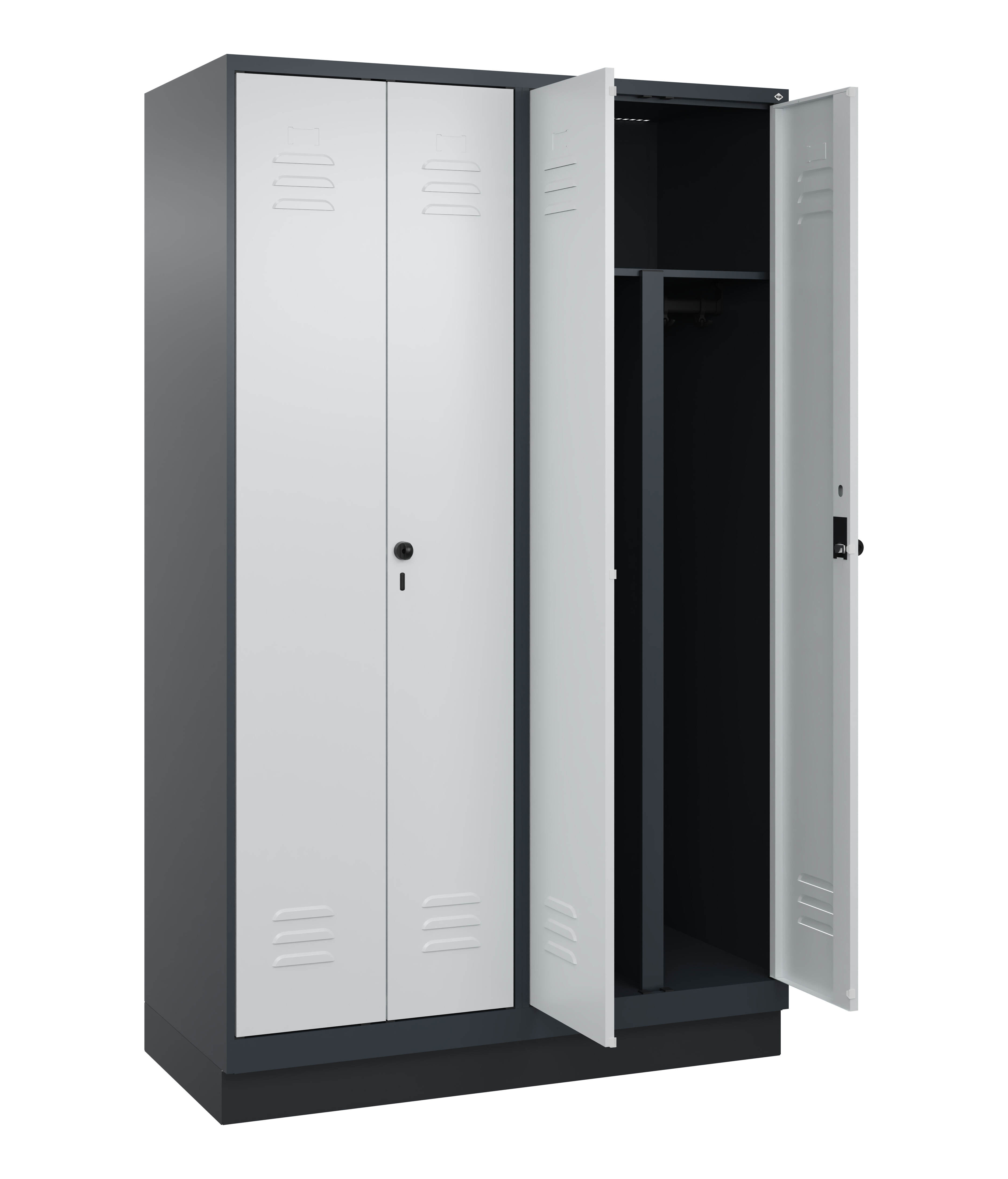 PSA Doppel-Spind Classic Plus, Sockel, 4 Abteile, 1950x1200x500mm