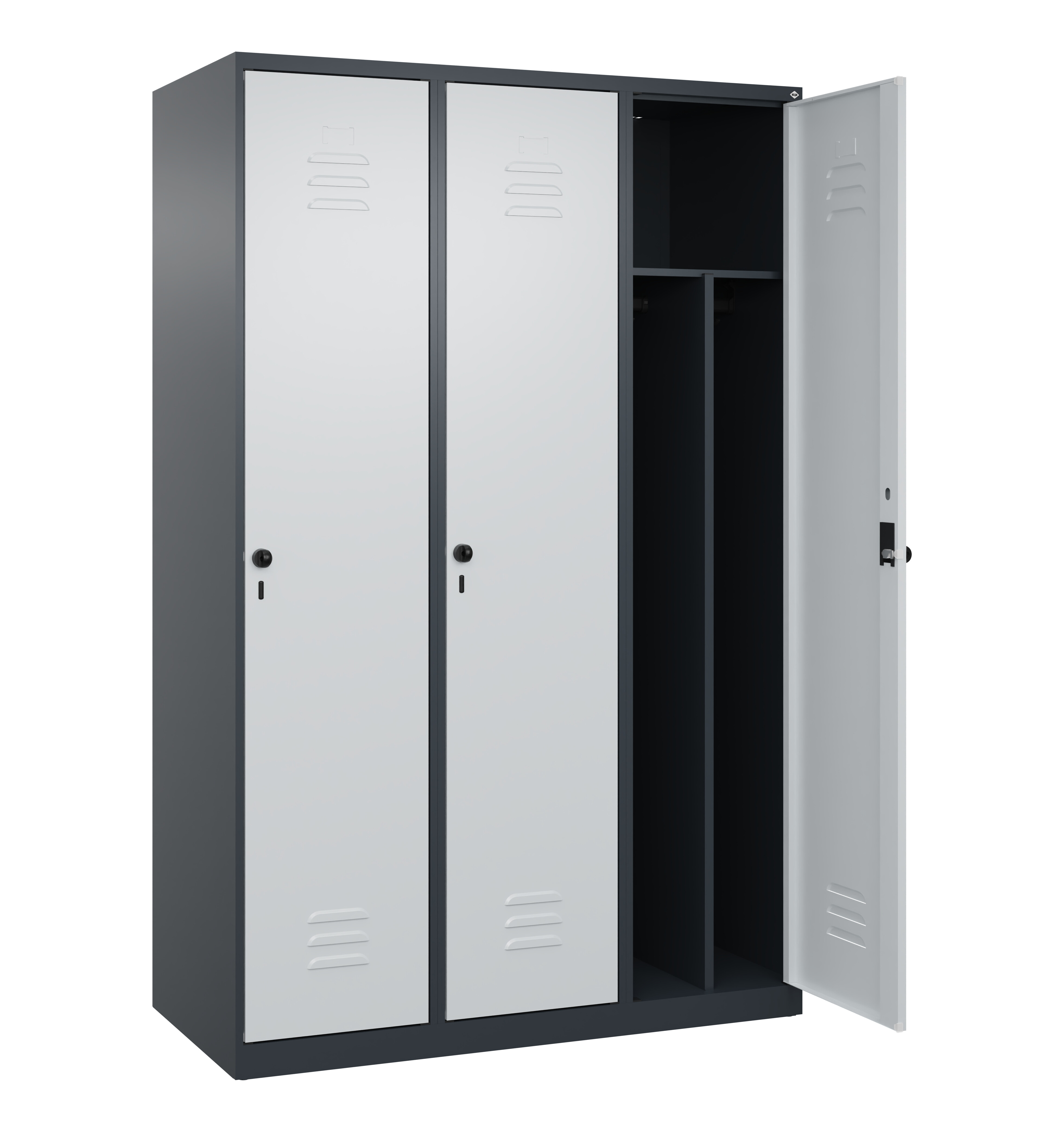 Spind Classic Plus, 3 Abteile, 1850x1200x500mm Spind Classic Plus, 3 Abteile, 1850x1200x500mm