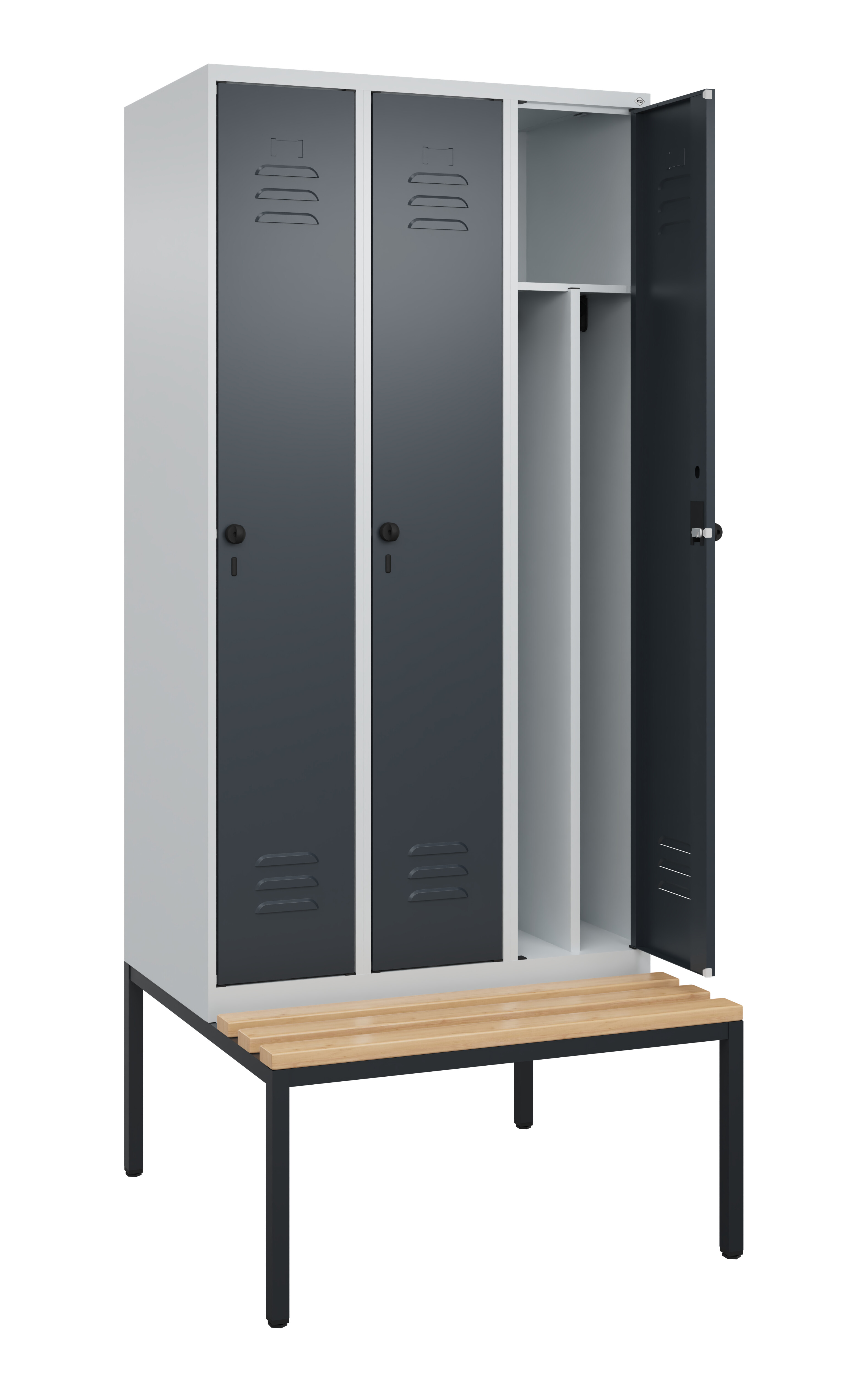 Spind Classic Plus, Bank, 2 Abteile, 2120x800x815mm