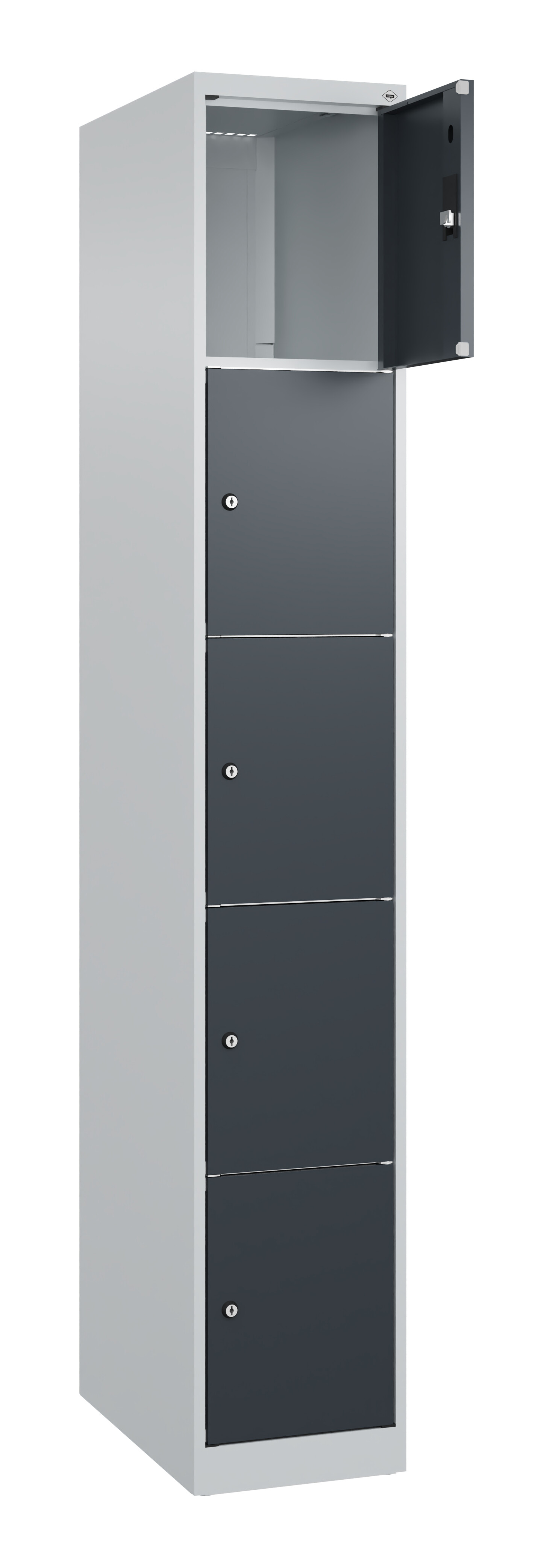 Schließfachschrank Classic Plus, 5 Fächer, 1850x300x500mm