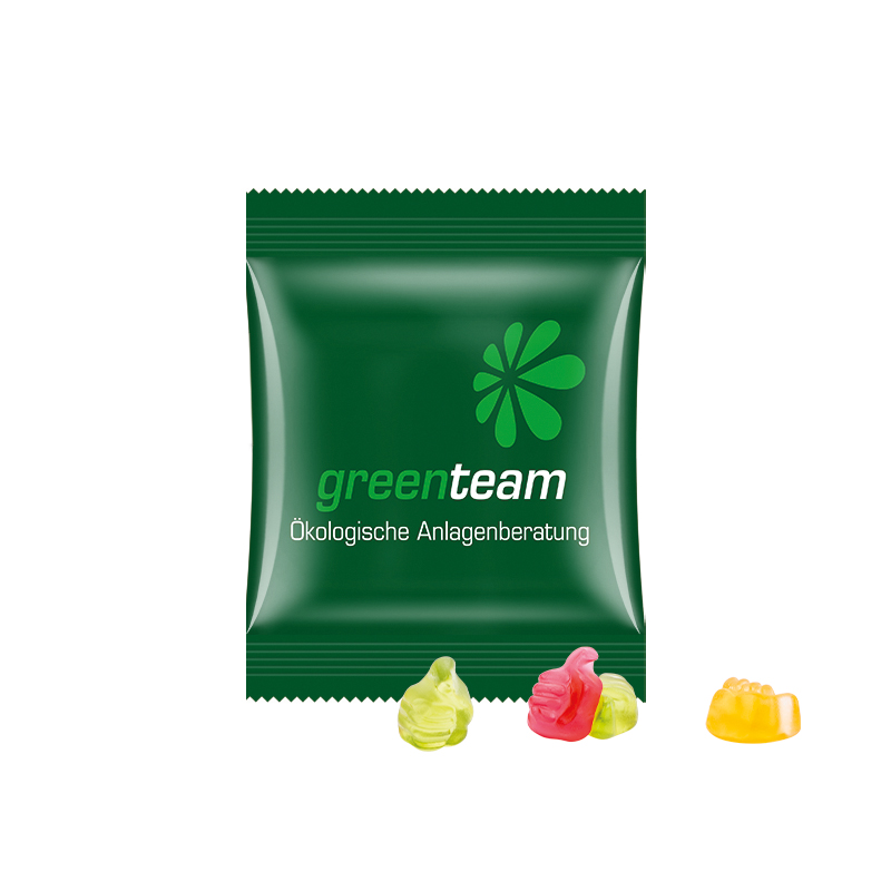 Minitüte 15 g kompostierbare Folie weiß Trolli Fruchtgummi Daumen Minitüte 15 g kompostierbare Folie weiß Trolli Fruchtgummi Daumen