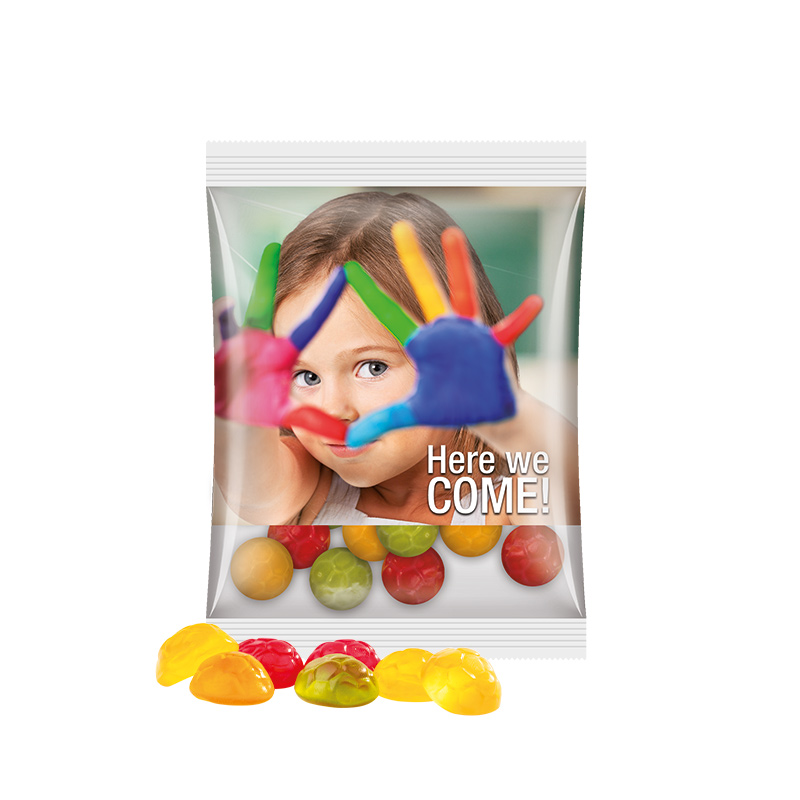Maxitüte Folie transparent Trolli Fruchtgummi Fußbälle