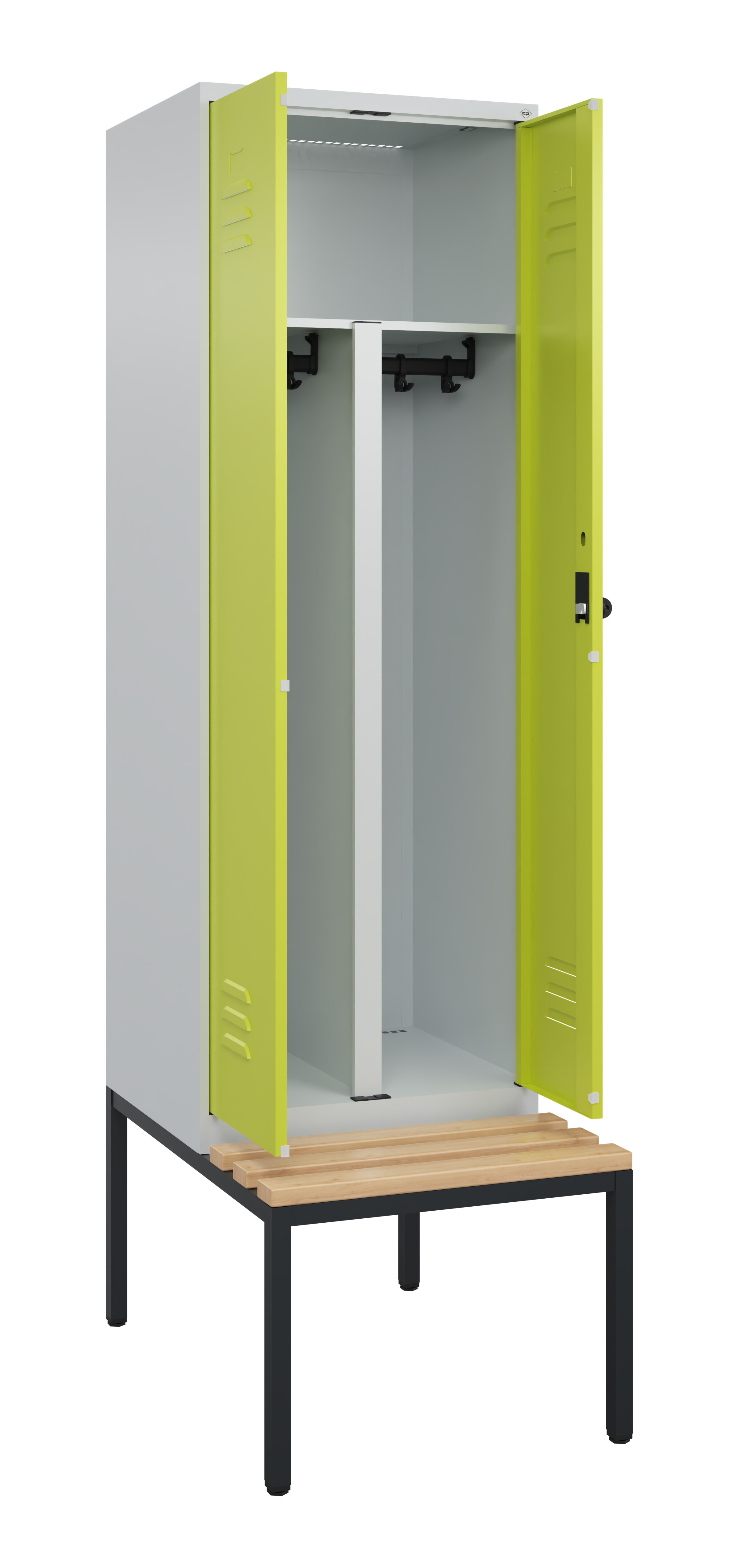 PSA Doppel-Spind Classic Plus, Bank, 2 Abteile, 2120x600x815mm PSA Doppel-Spind Classic Plus, Bank, 2 Abteile, 2120x600x815mm