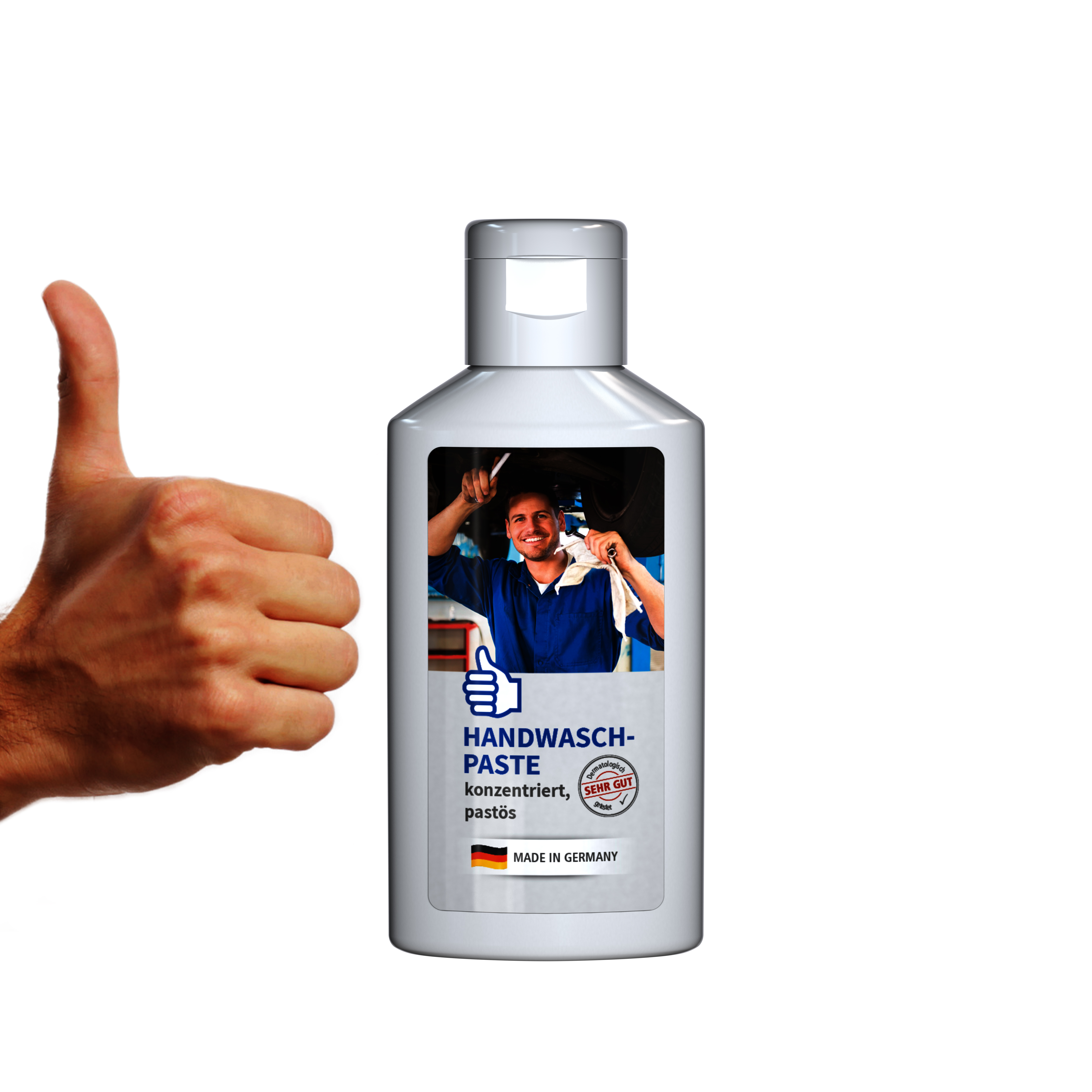 50 ml Flasche weiß - Handwaschpaste - Body Label