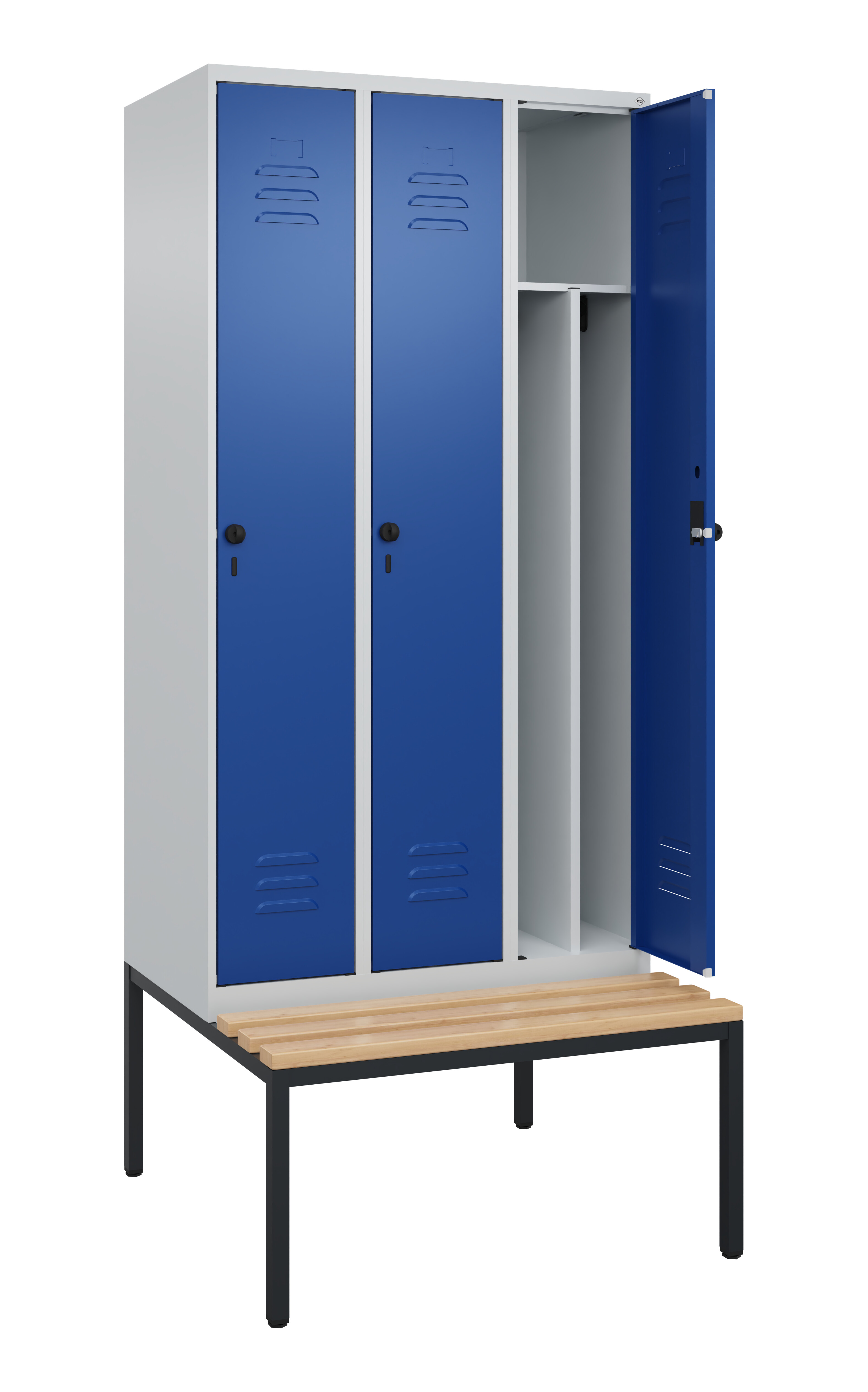 Spind Classic Plus, Bank, 2 Abteile, 2120x800x815mm