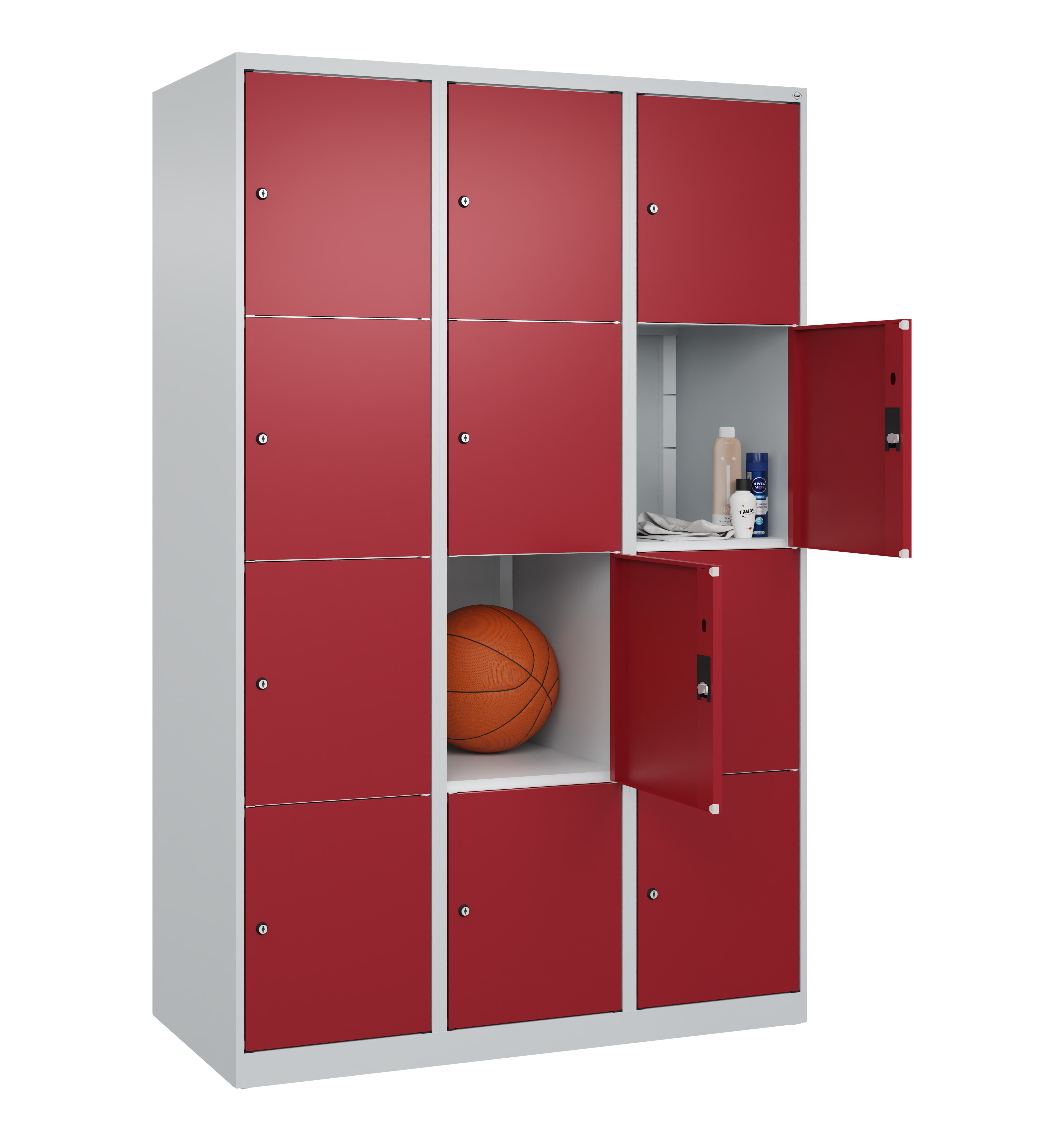 Schließfachschrank Classic Plus, 12 Fächer, 1850x1200x500mm