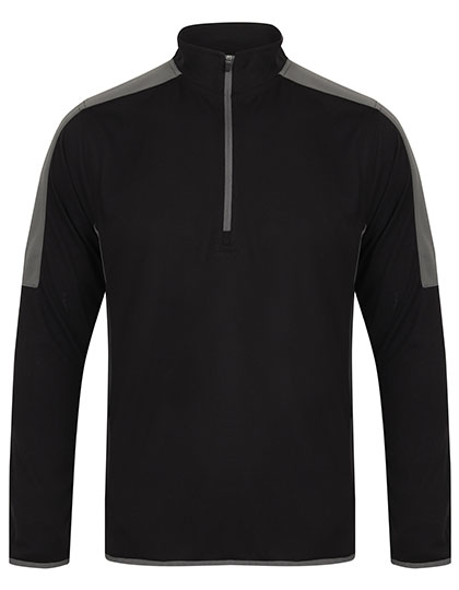 Finden+Hales Adults 1'4 Zip Midlayer With Contrast Panelling