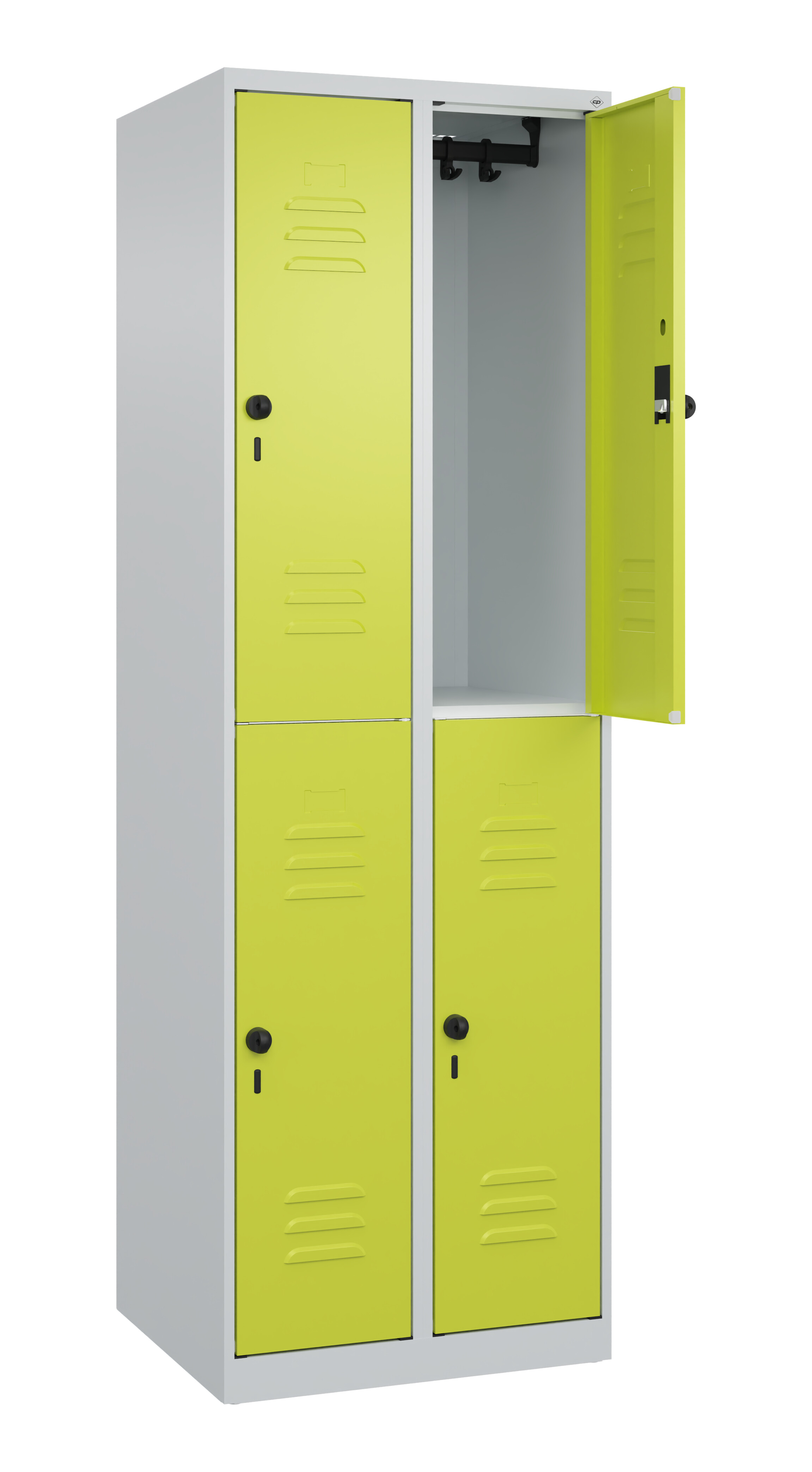 Doppelstock-Spind Classic Plus, 4 Fächer, 1850x600x500mm