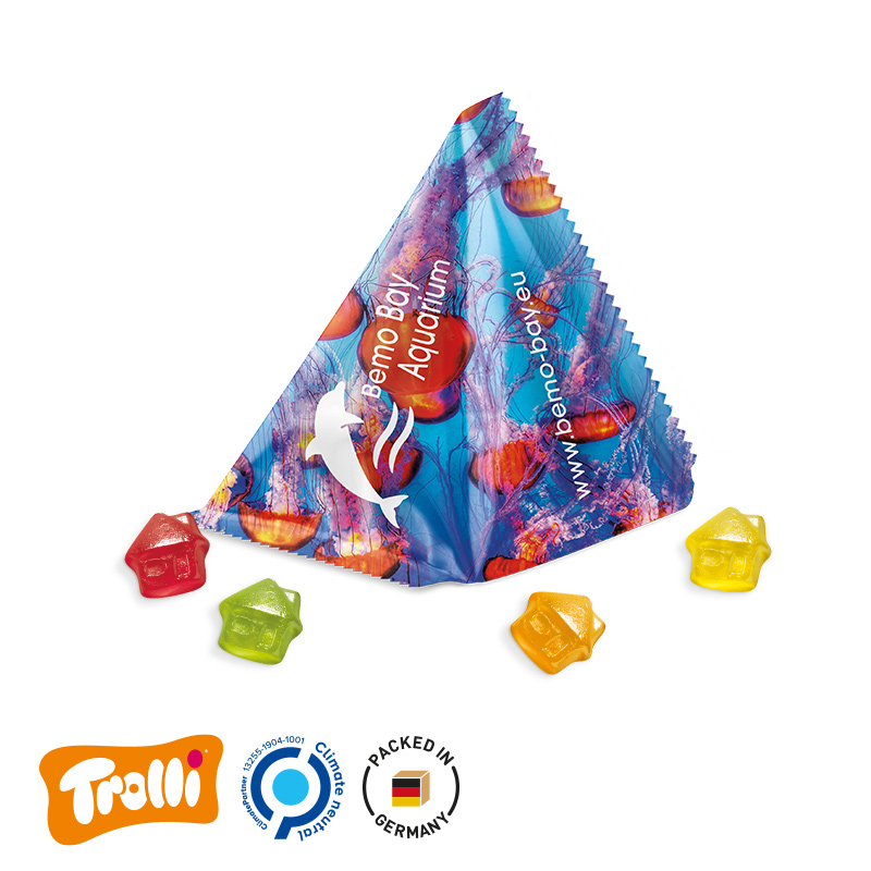 Fruchtgummi Tetraeder Folie weiß Trolli Fruchtgummi Haus