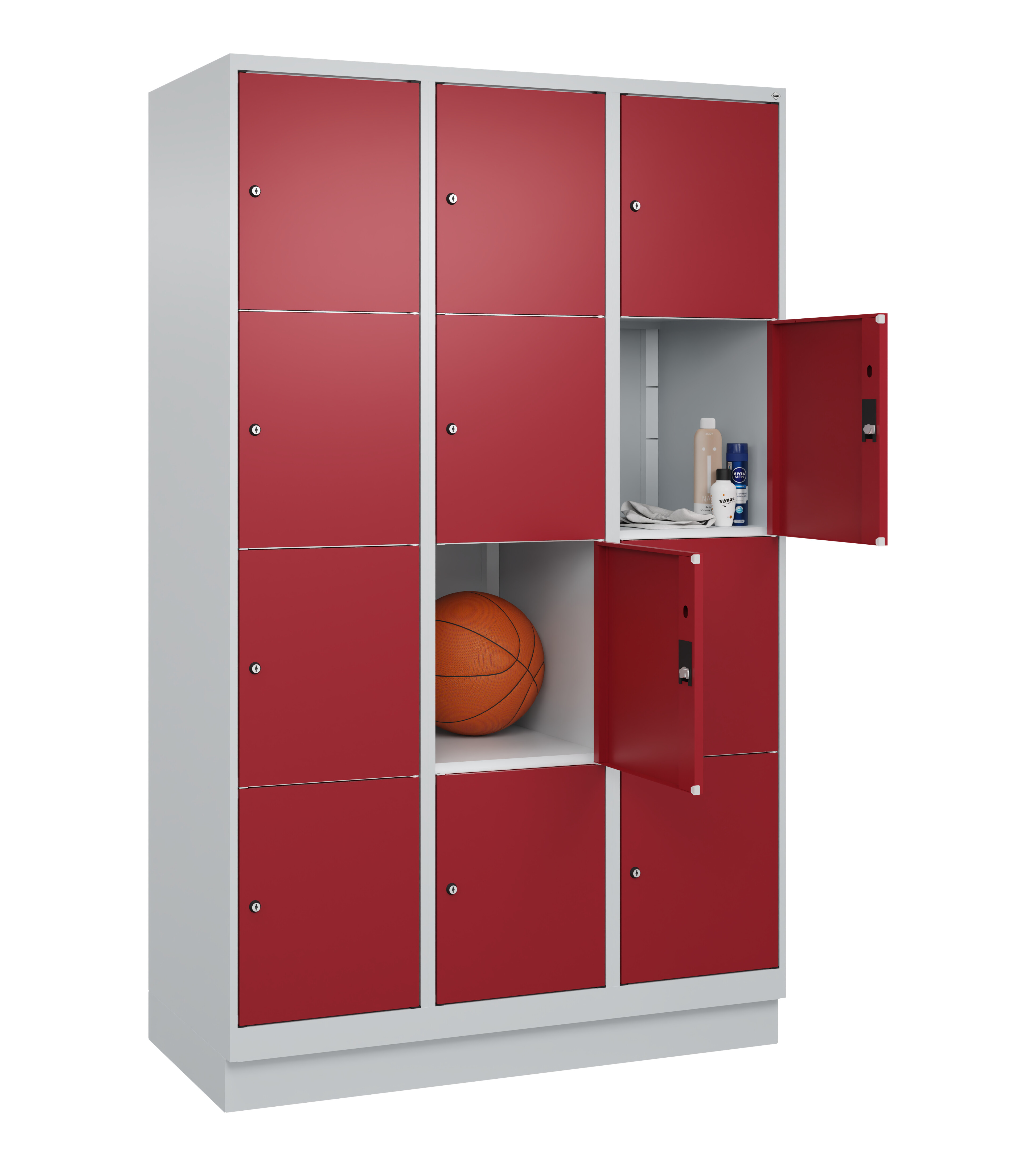 Schließfachschrank Classic Plus, Sockel, 12 Fächer, 2120x1200x500mm Schließfachschrank Classic Plus, Sockel, 12 Fächer, 2120x1200x500mm