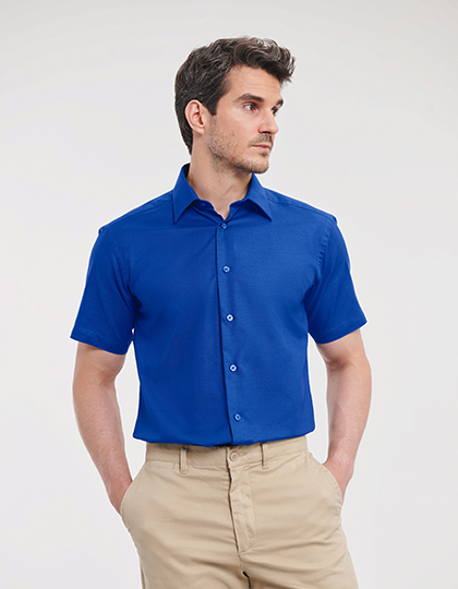 Russell Collection Men´s Short Sleeve Tailored Oxford Shirt