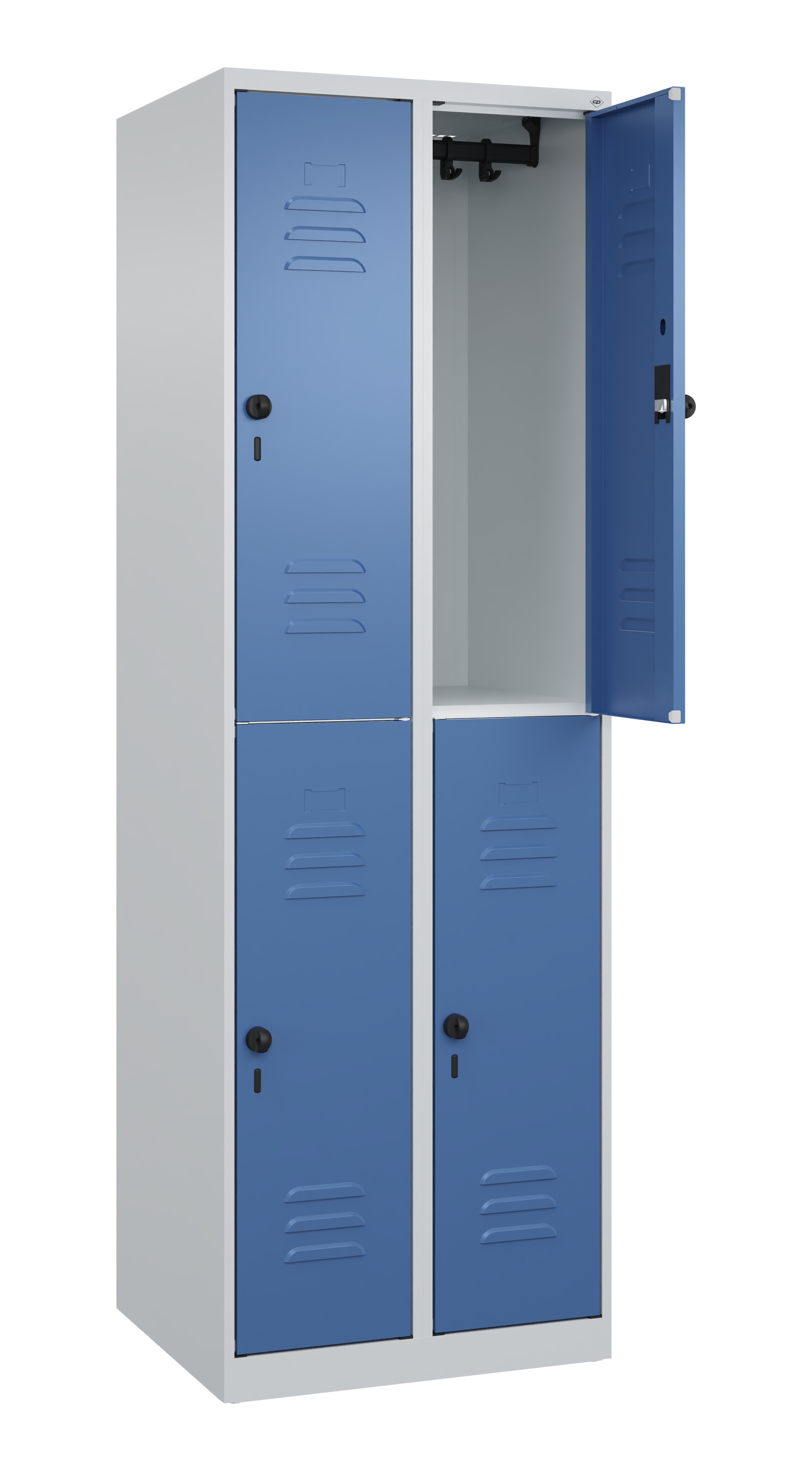 Doppelstock-Spind Classic Plus, 4 Fächer, 1850x600x500mm