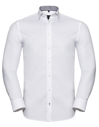 Russell Collection Men´s L'S Tailored Contrast Herringbone Shirt Russell Collection Men´s L'S Tailored Contrast Herringbone Shirt