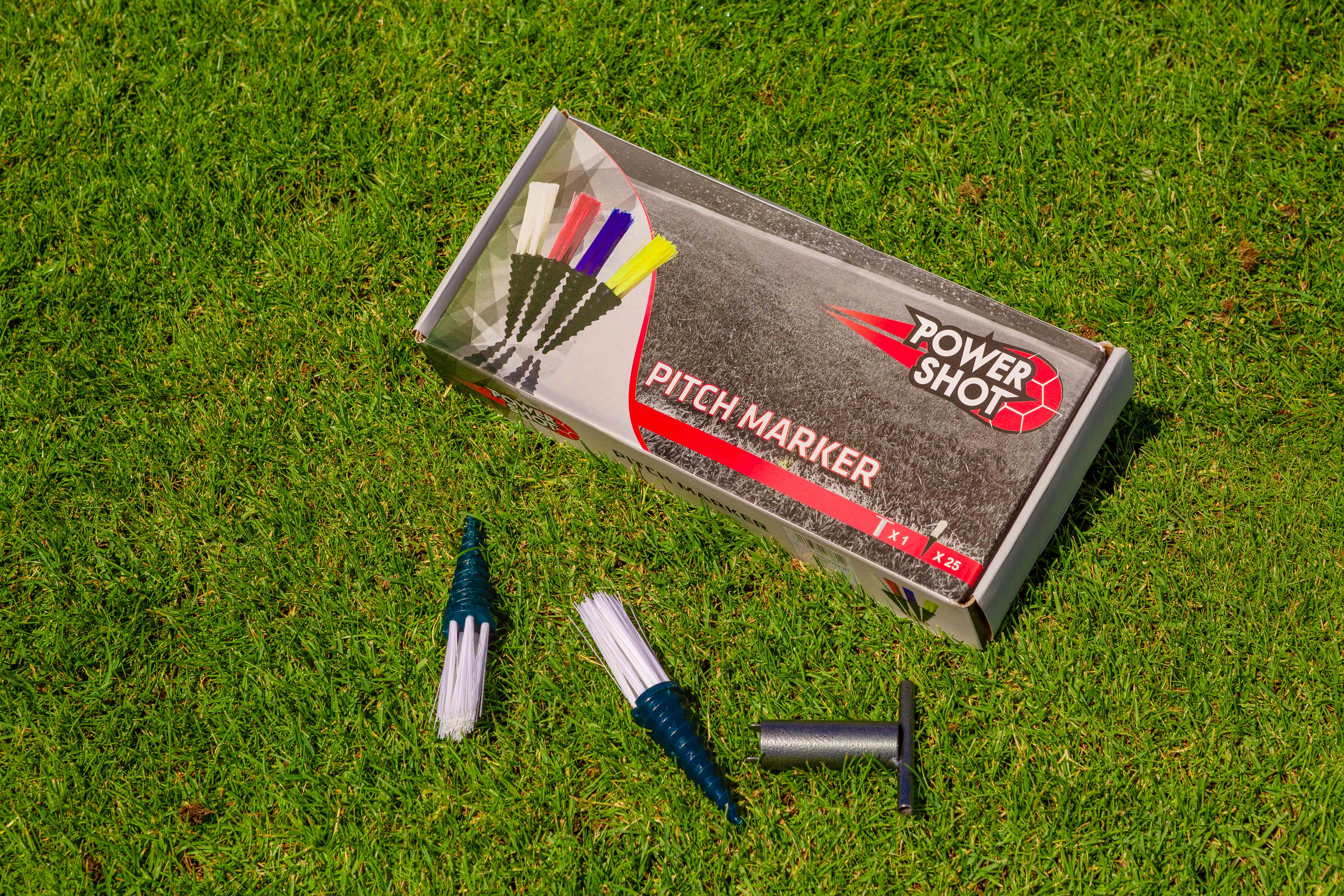 PITCHMARKER Markierungshilfe - 25er Set - Blau + Eintriebshilfe PITCHMARKER Markierungshilfe - 25er Set - Blau + Eintriebshilfe