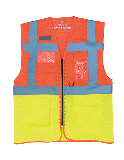YOKO Hi-Vis Top Cool Recycled Open Mesh Executive Waistcoat YOKO Hi-Vis Top Cool Recycled Open Mesh Executive Waistcoat