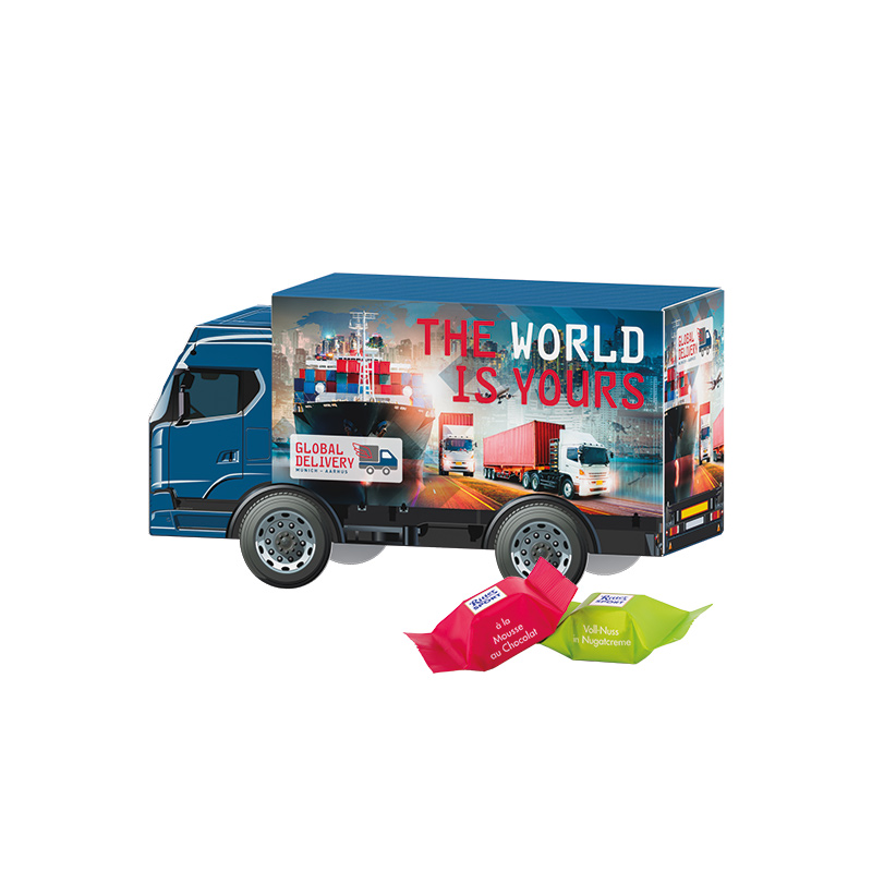 3D-Präsent LKW Ritter SPORT Schokowürfel 3D-Präsent LKW Ritter SPORT Schokowürfel