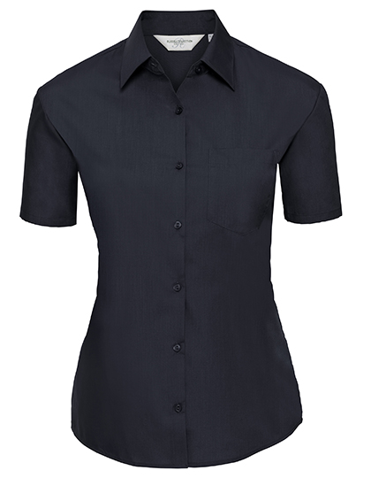 Russell Collection Ladies´ Short Sleeve Classic Polycotton Poplin Shirt