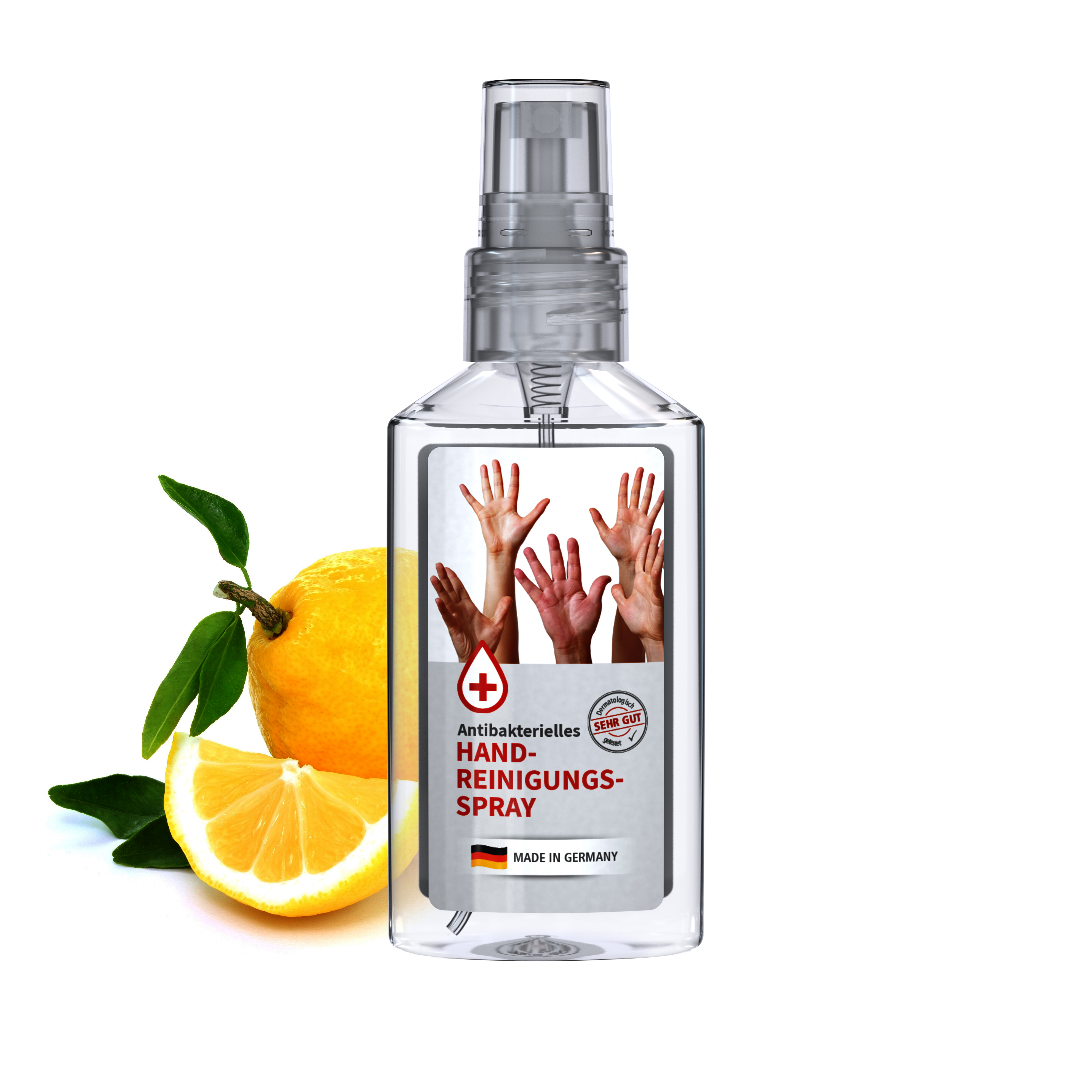 50 ml Spray transp. - Handreinigungsspray antibakteriell - Body Label